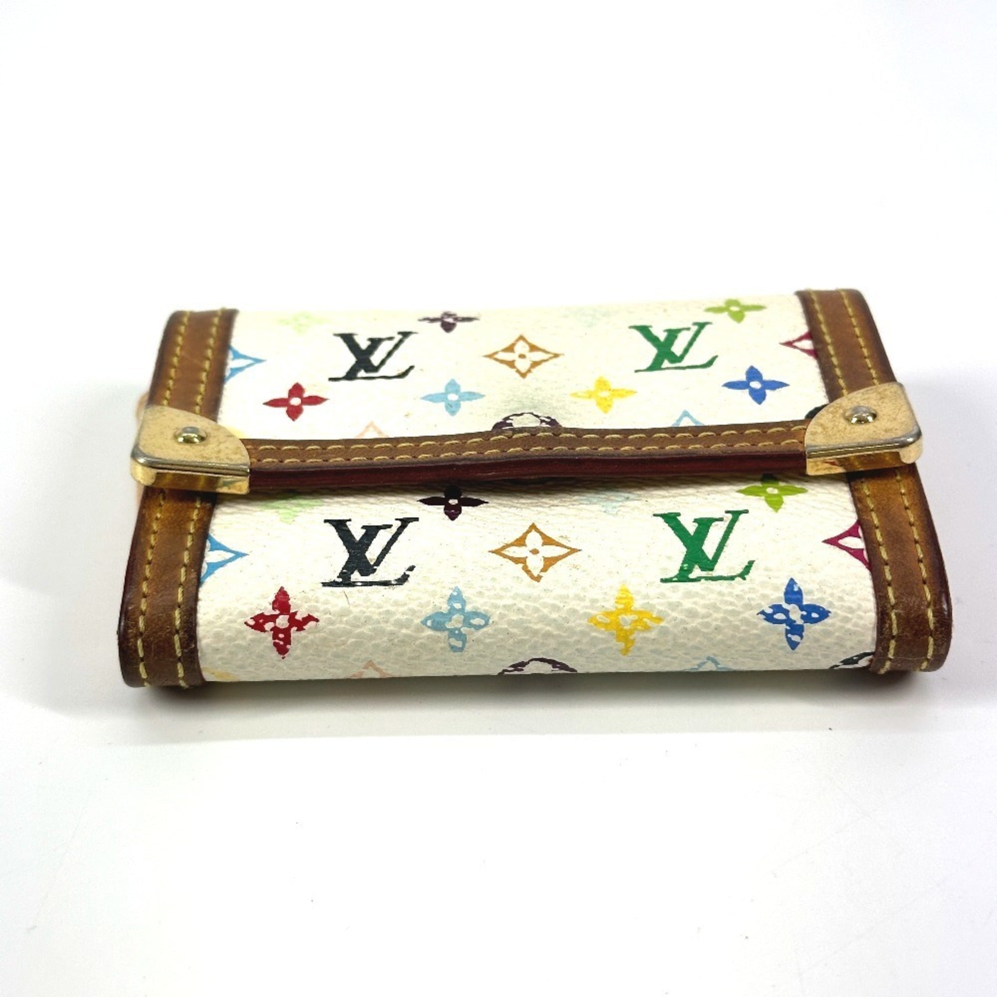 Louis Vuitton Blanc Multi-Color White Monogram Multicolore Canvas Coin Purse/Coin Case (Pre-Owned)