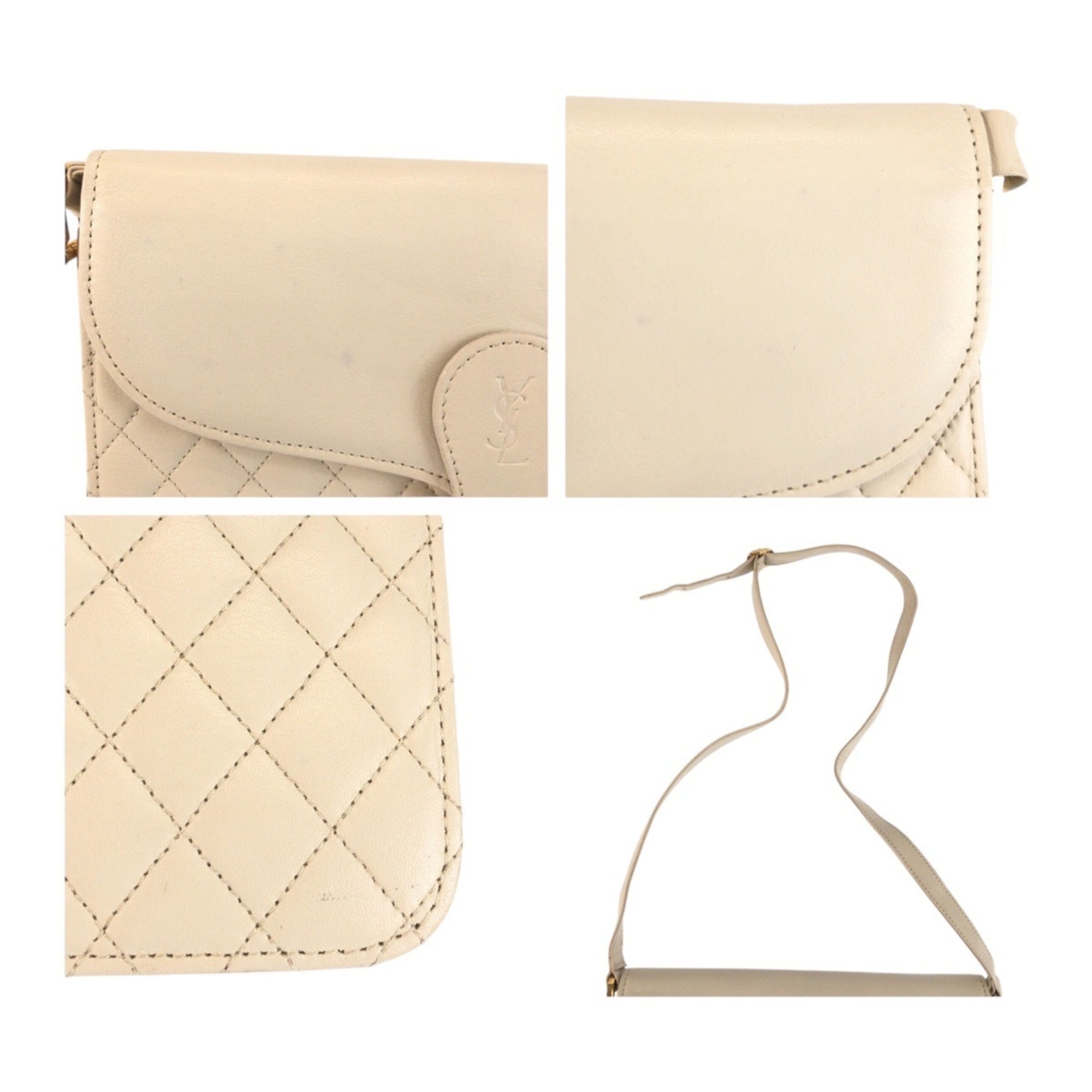 Yves Saint Laurent White Leather Shoulder Bag (Pre-Owned)