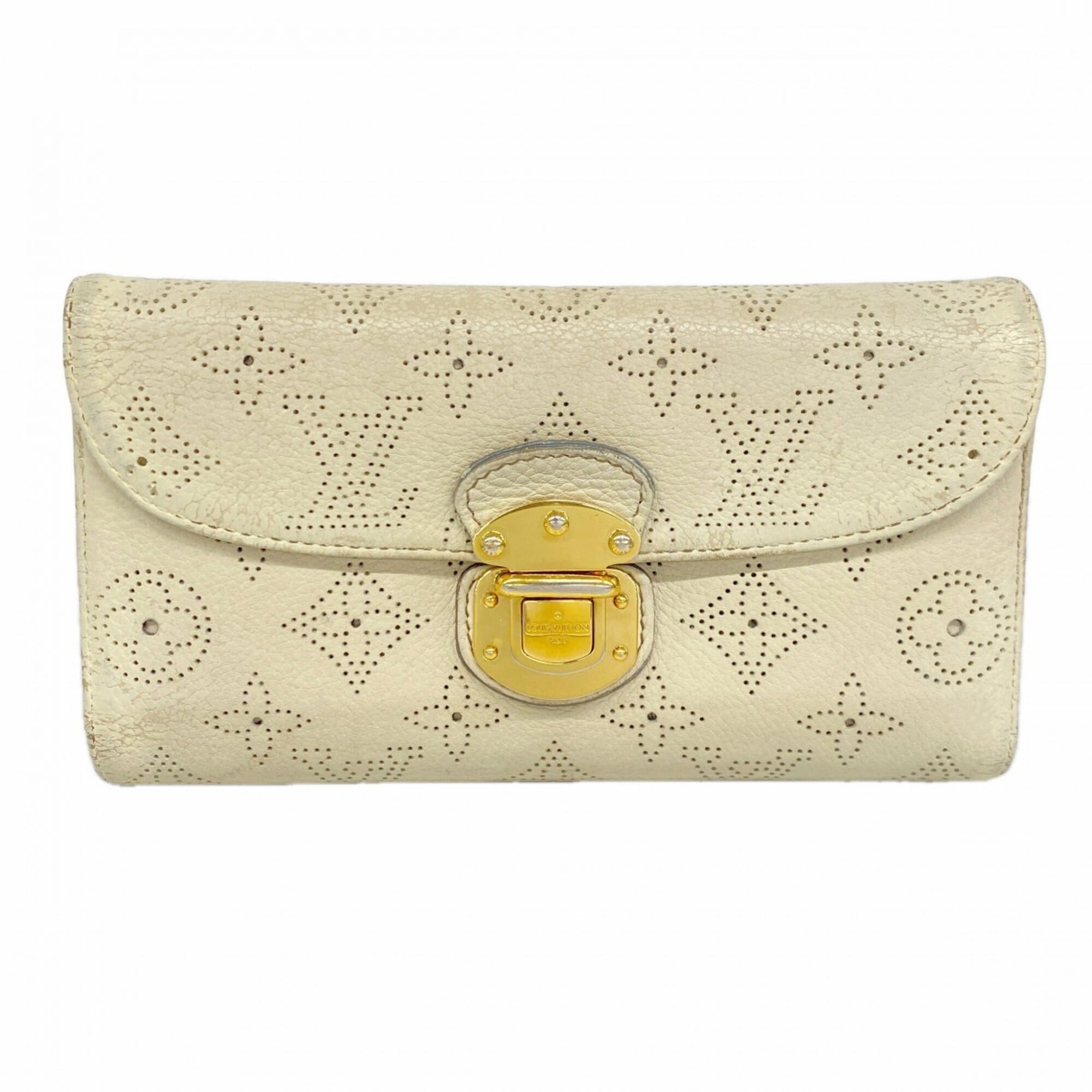 Louis Vuitton Beige Long Wallet (Tri-Fold) (Pre-Owned)