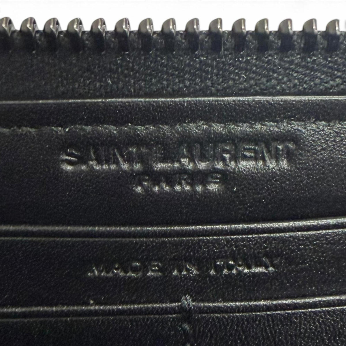 Saint Laurent Black Leather Long Wallet (Bi-Fold) (Pre-Owned)