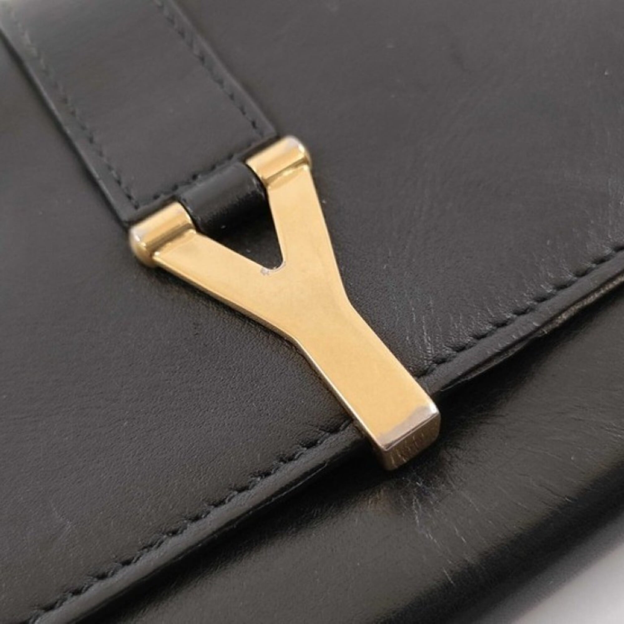Yves Saint Laurent Brown Leather Wallet (Bi-Fold) (Pre-Owned)
