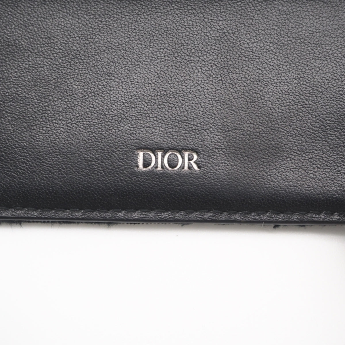 Christian Dior Black Gray Canvas Leather Money Clip (Pre-Owned)