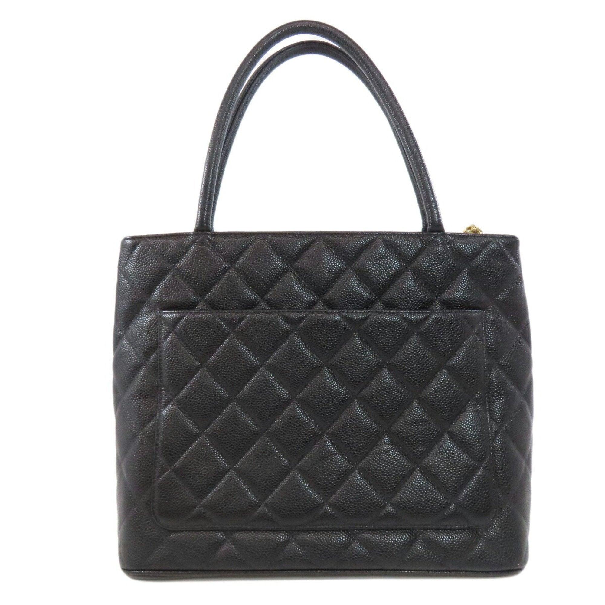 Chanel Black Caviar Leather Tote Bag (Pre-Owned)