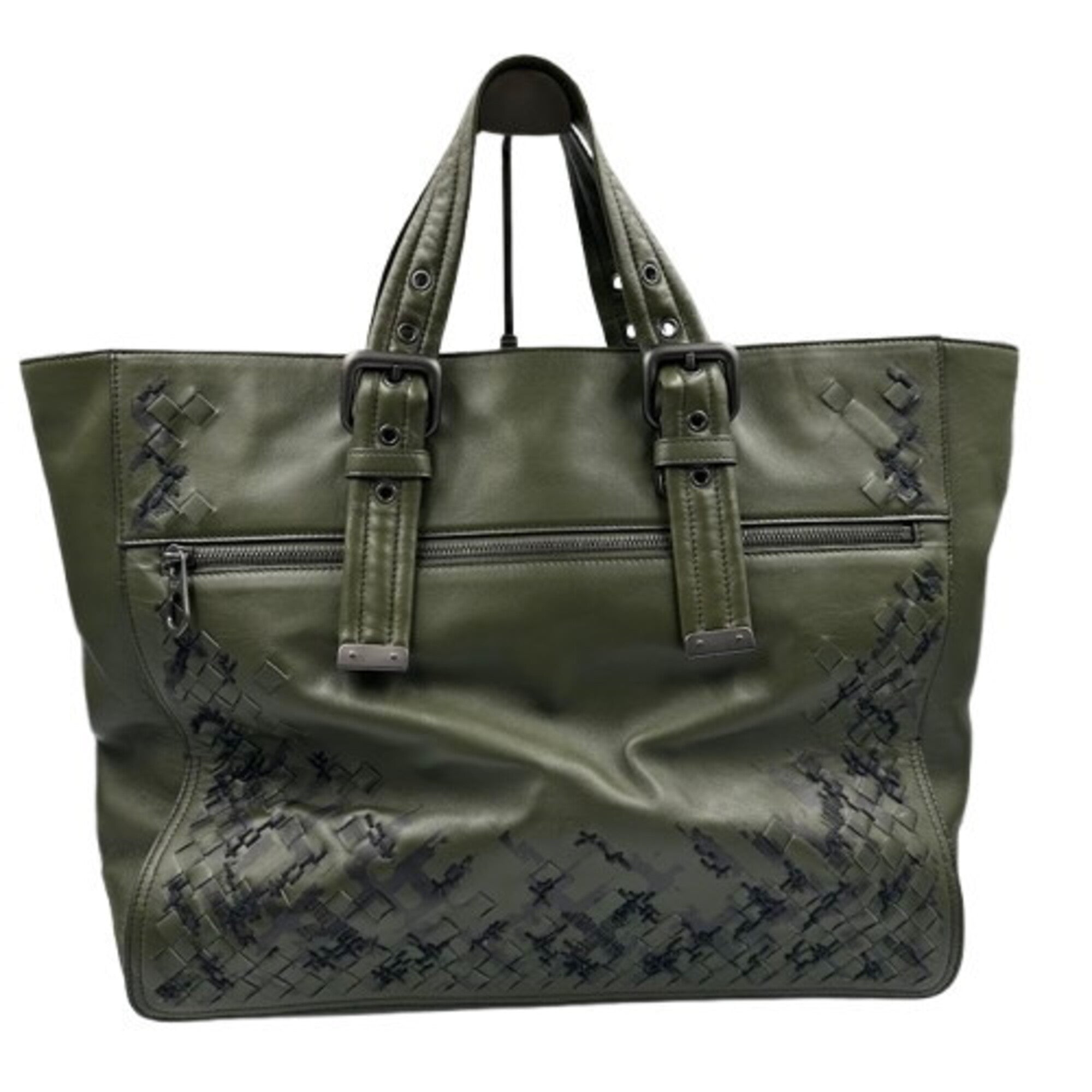 Bottega Veneta Khaki Leather Tote Bag (Pre-Owned)