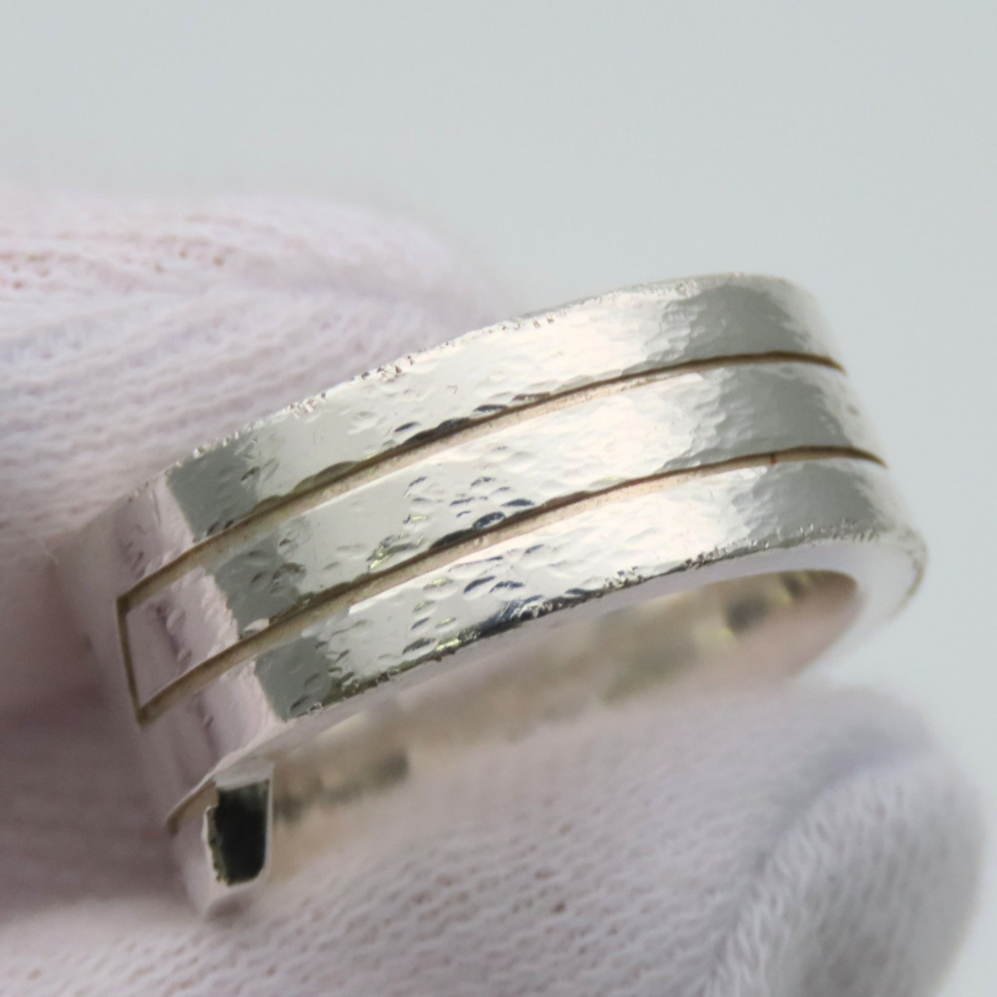 Hermes Silver Silver 925 Band Ring (Pre-Owned)