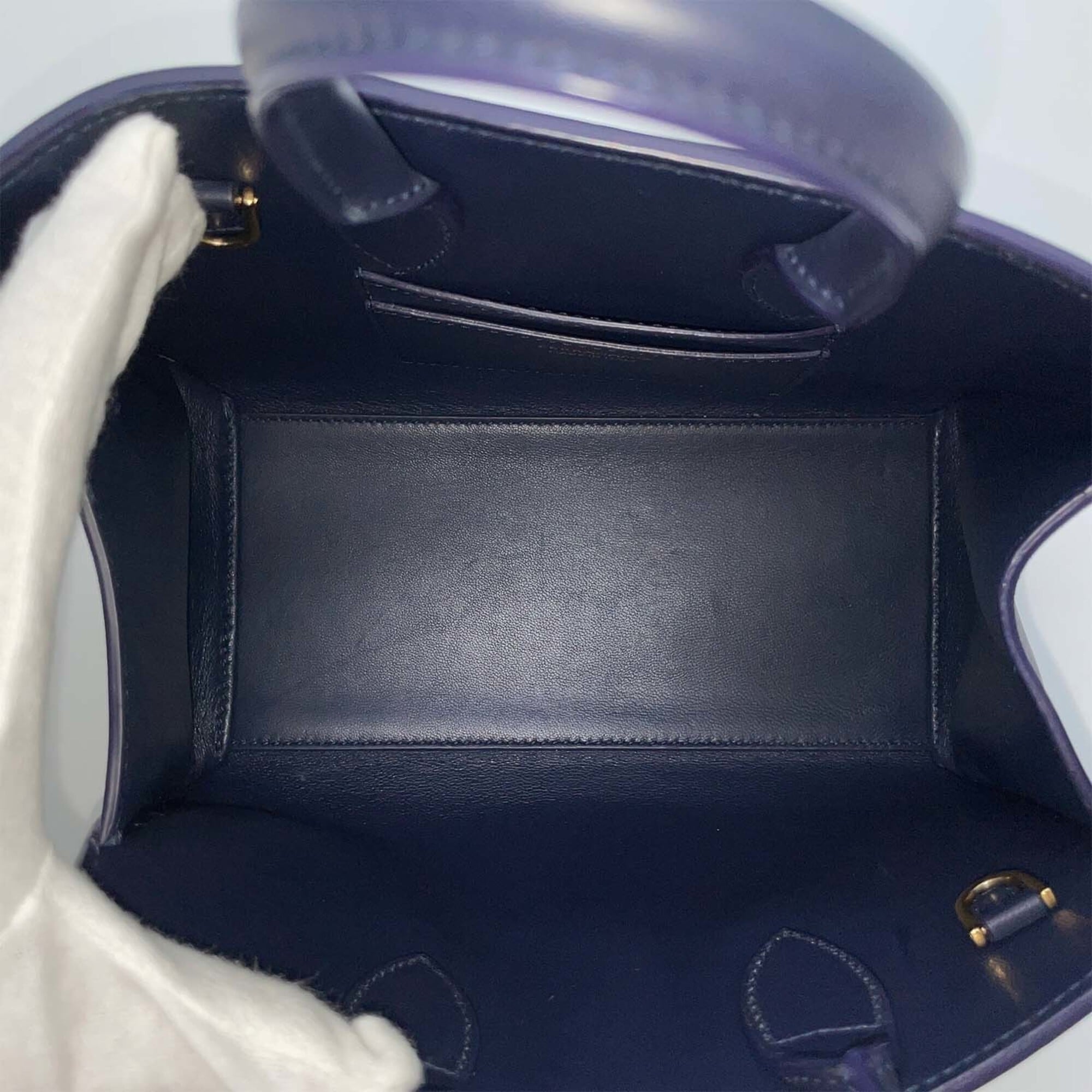 Salvatore Ferragamo Blue Metal Leather Handbag Shoulder Bag (Pre-Owned)