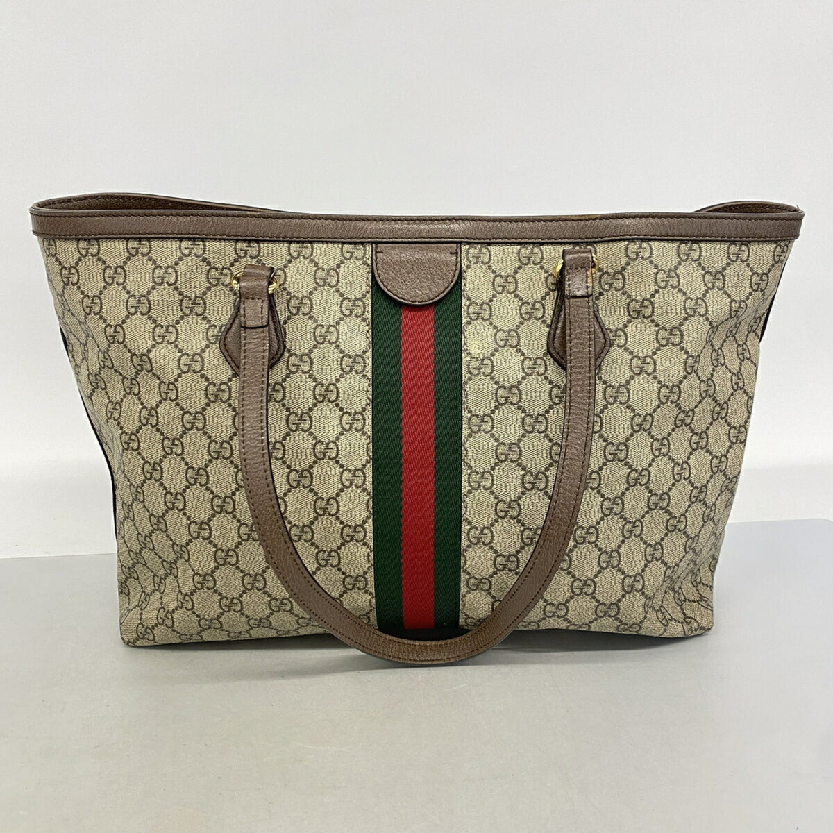 Gucci Beige Brown Pvc Tote Bag (Pre-Owned)
