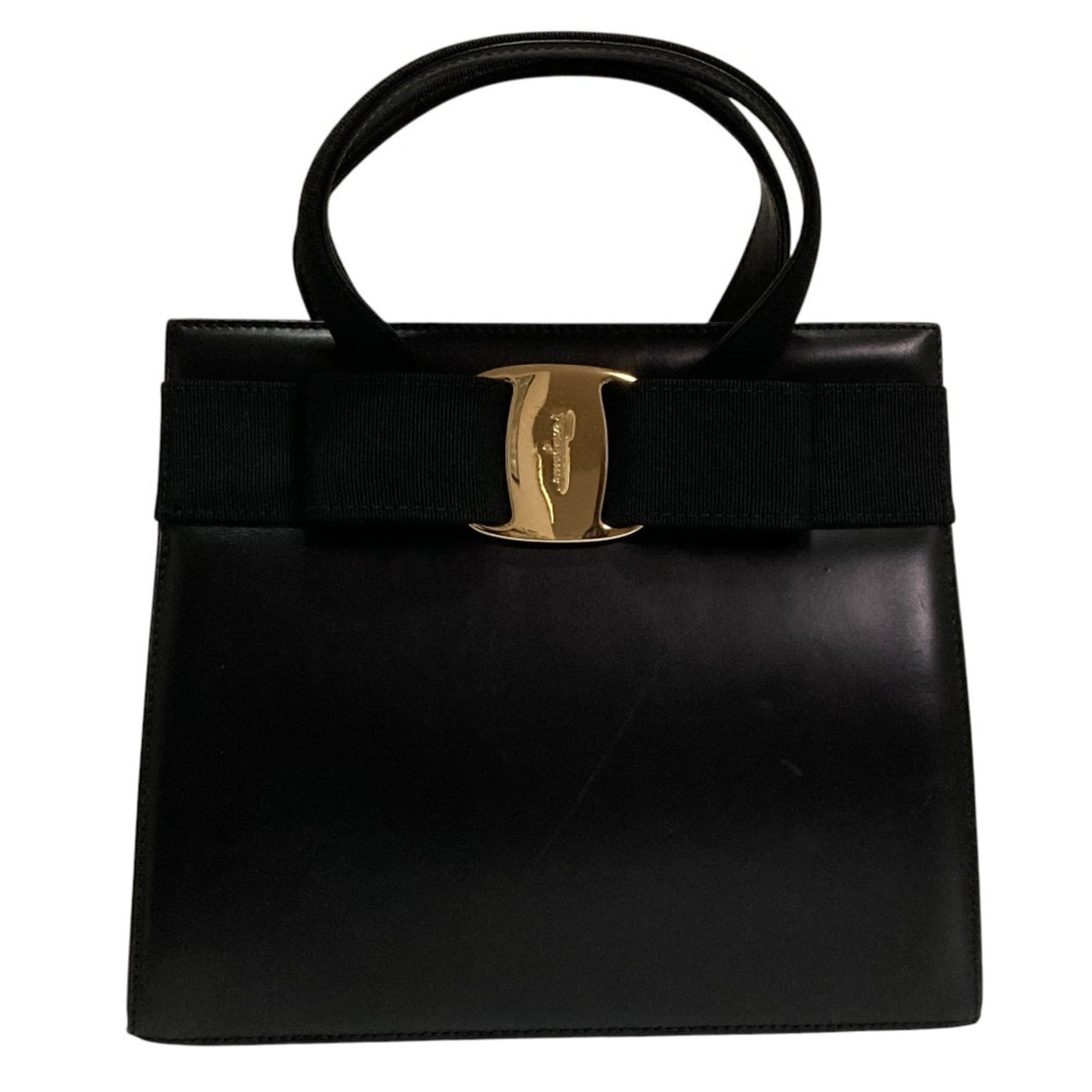 Salvatore Ferragamo Black Leather Handbag (Pre-Owned)