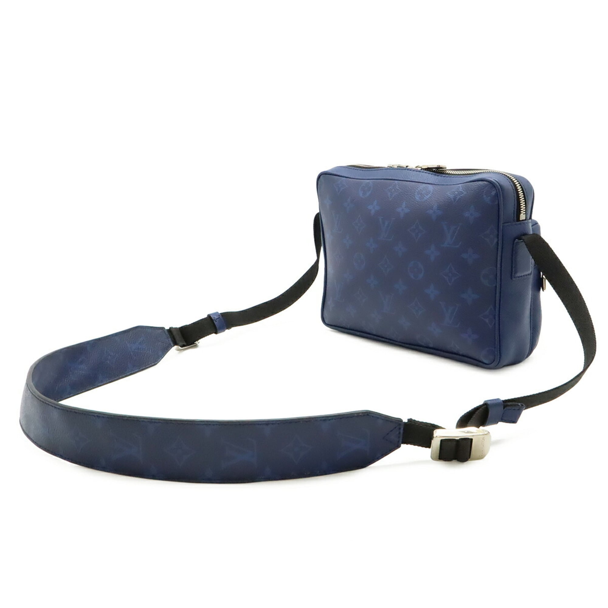 Louis Vuitton Cobalt Monogram Canvas Pvc Coated Canvas Taiga Leather Leather Messenger Bag Shoulder Bag (Pre-Owned)
