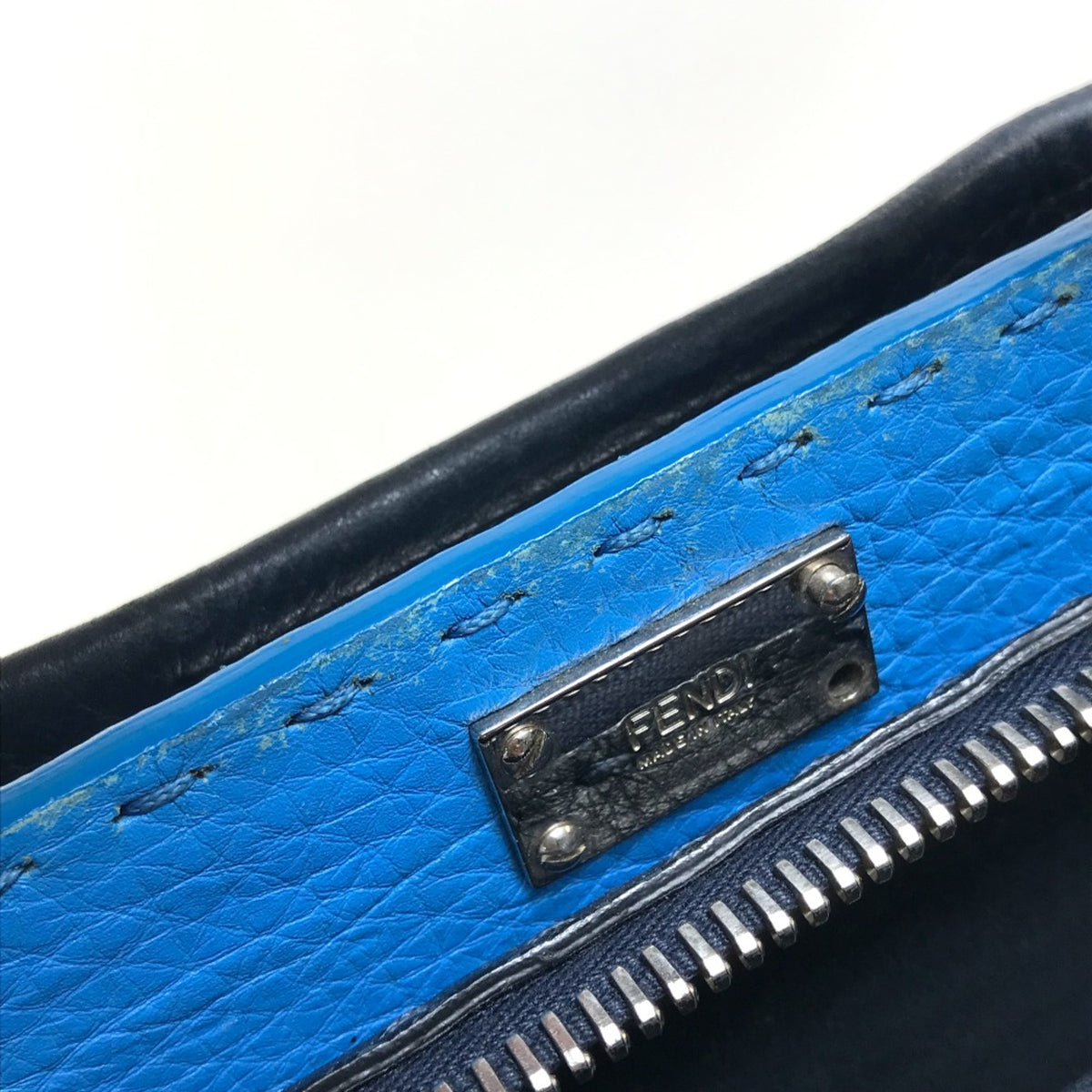 Fendi Navy Leather Briefcase (Pre-Owned)