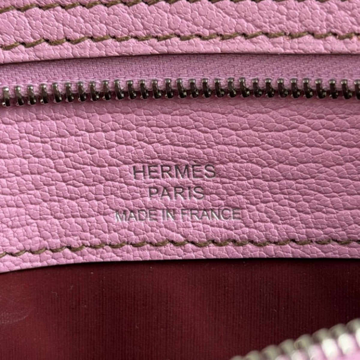 Hermes Pink Chevre Leather Pouch (Pre-Owned)