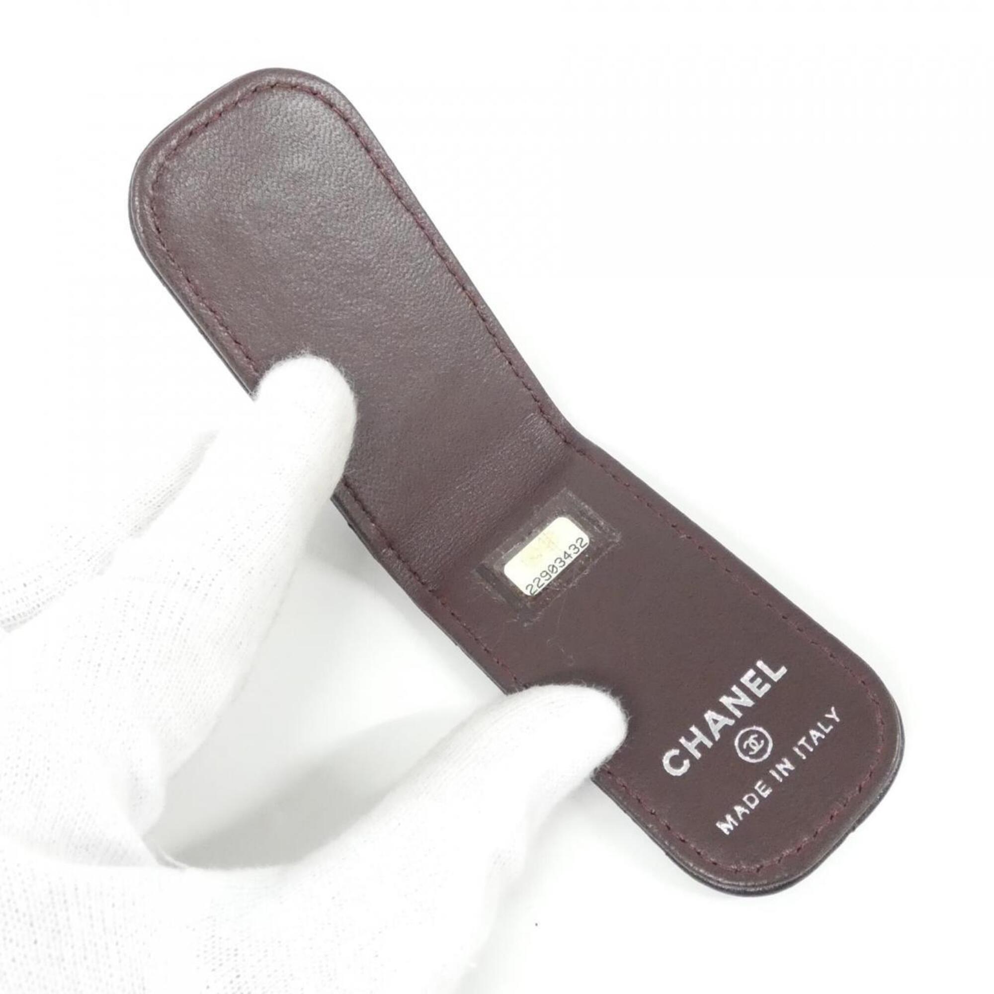 Chanel Black Bordeaux Leather Money Clip (Pre-Owned)