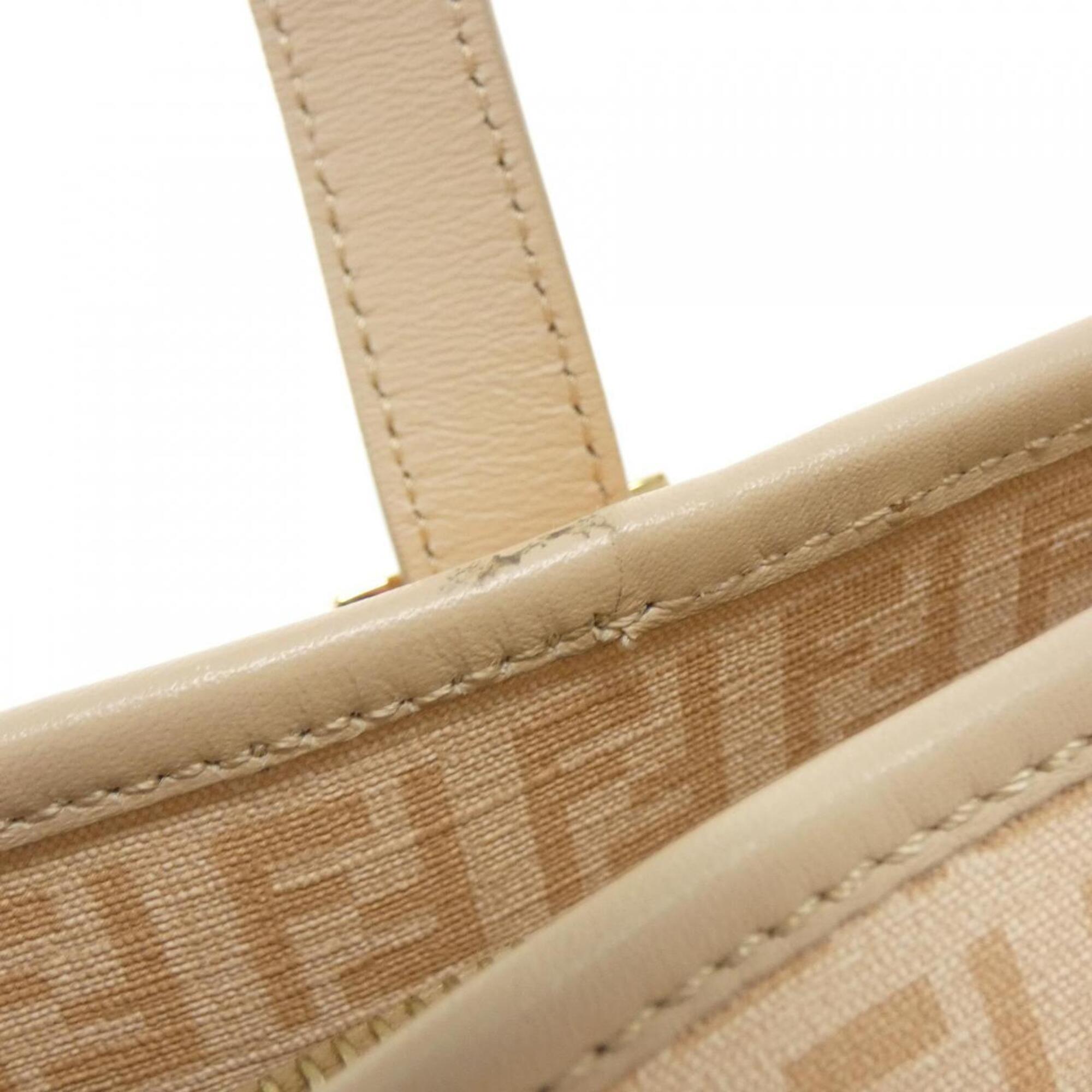 Fendi Beige Coated Canvas Handbag (Pre-Owned)