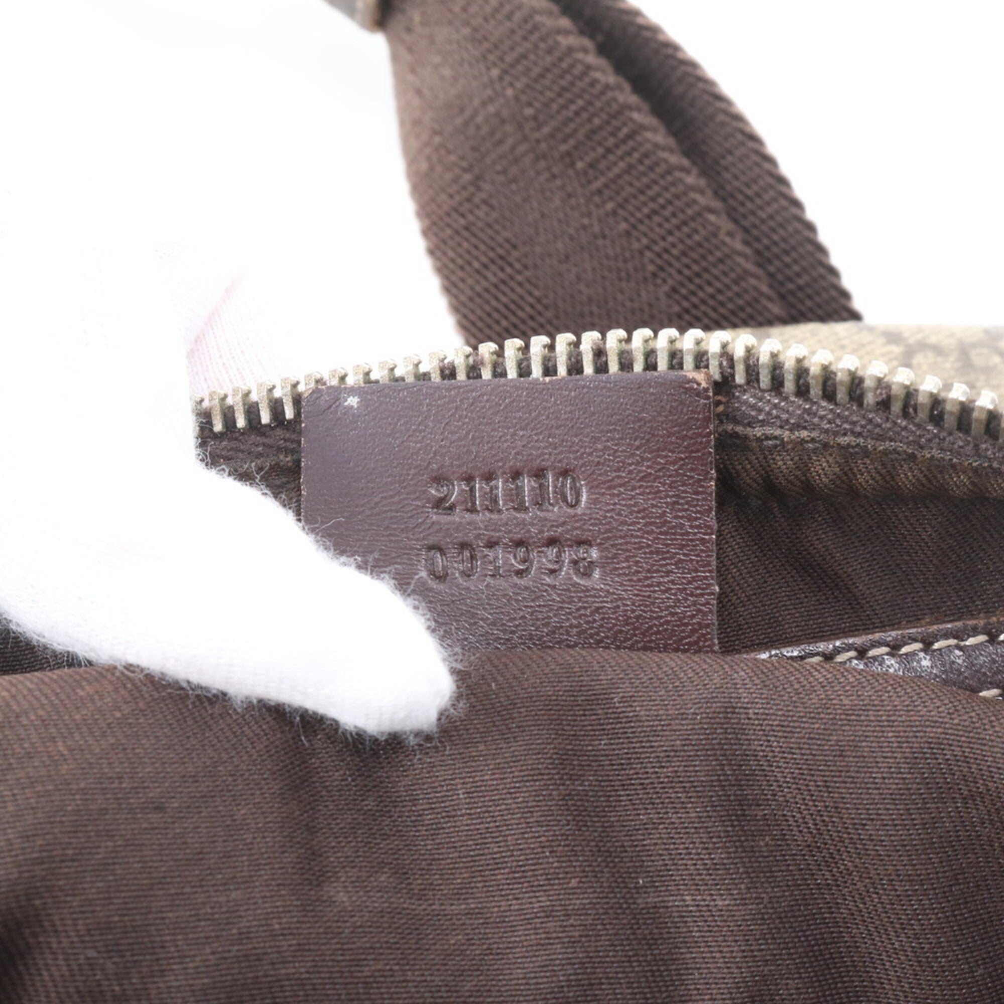Gucci Beige Brown Leather Coated Canvas Fanny Pack Shoulder Bag Sling Bag Tote Bag (Pre-Owned)