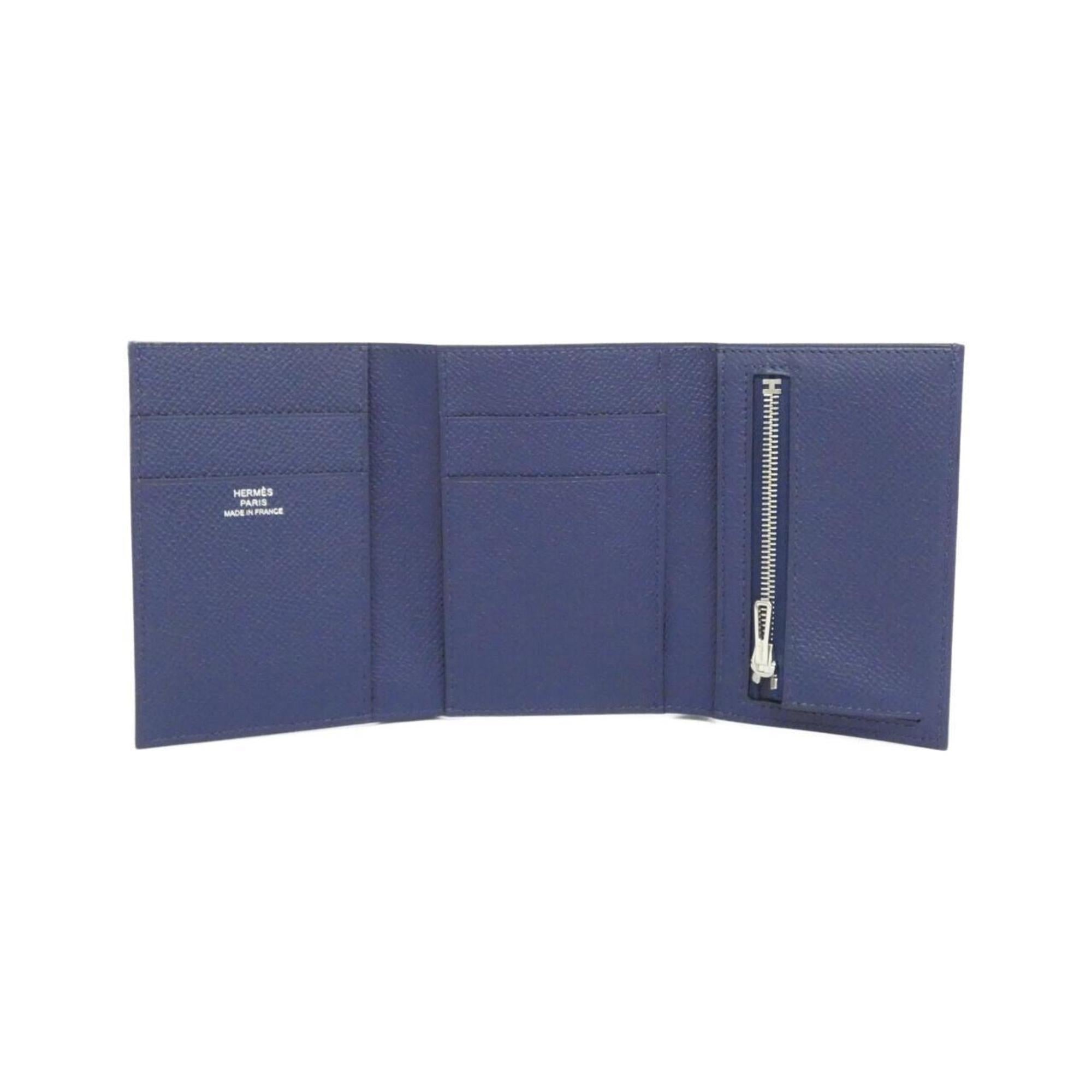 Hermes Blue Navy Epsom Leather Wallet (Tri-Fold) (Pre-Owned)