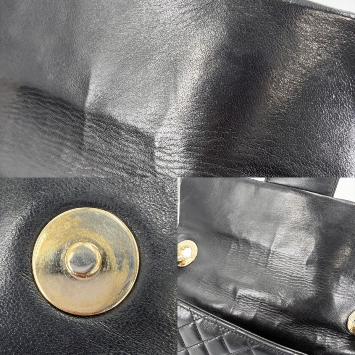Chanel Black Leather Artificial Pearl Shoulder Bag (Pre-Owned)