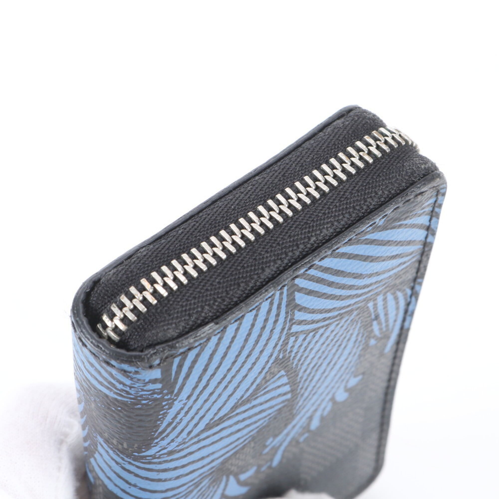 Louis Vuitton Black Blue Coated Canvas Leather Long Wallet (Bi-Fold) (Pre-Owned)