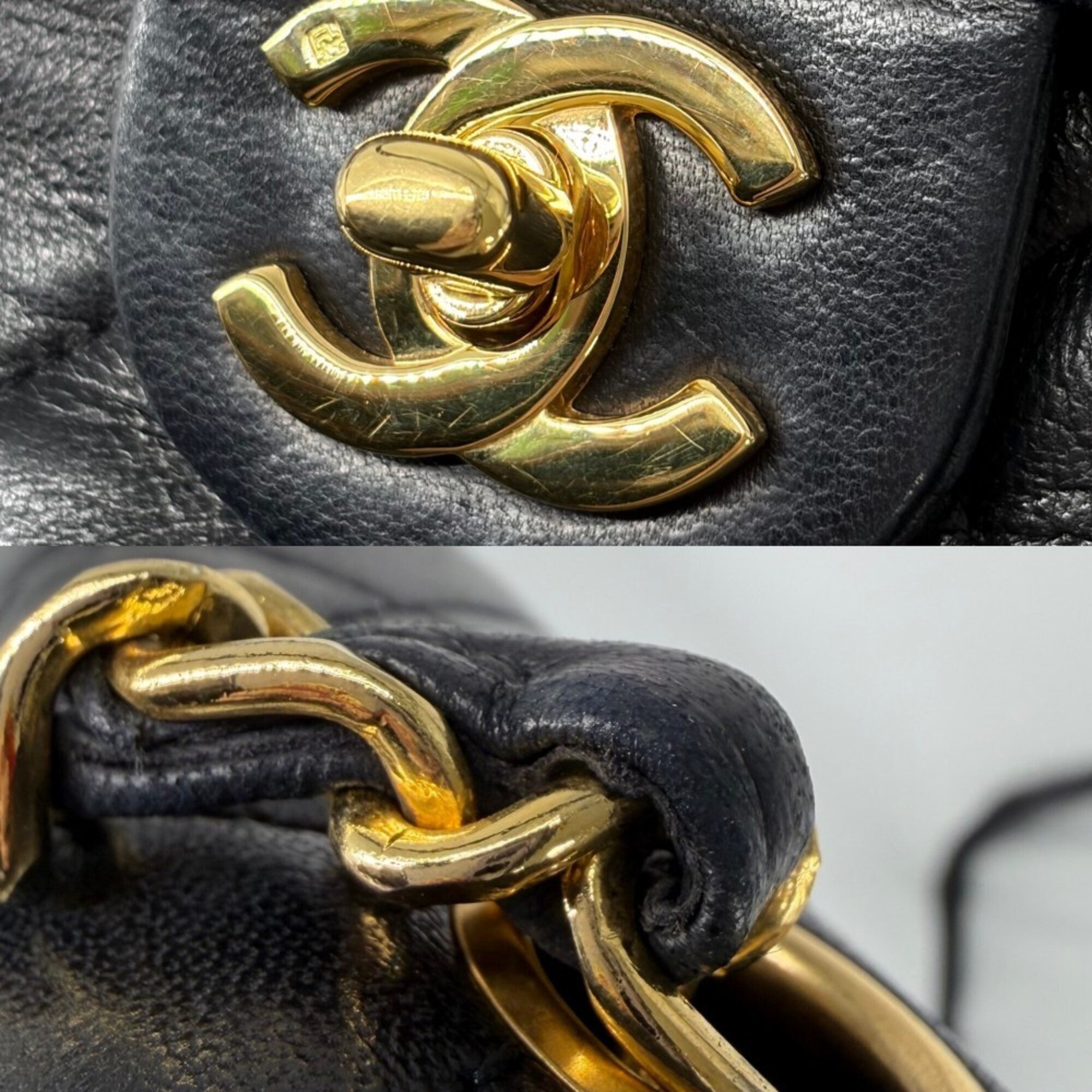Chanel Black Leather Shoulder Bag (Pre-Owned)