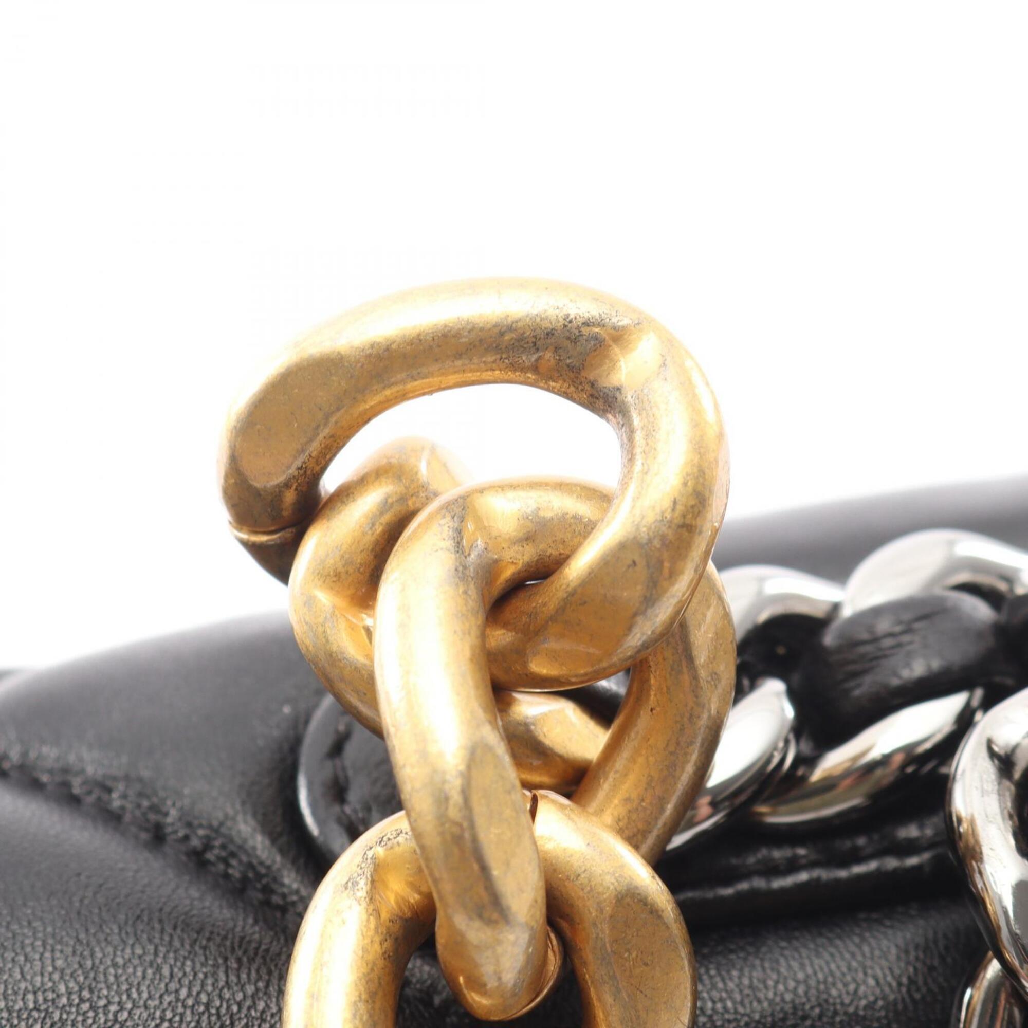 Chanel Black Leather Handbag Shoulder Bag (Pre-Owned)