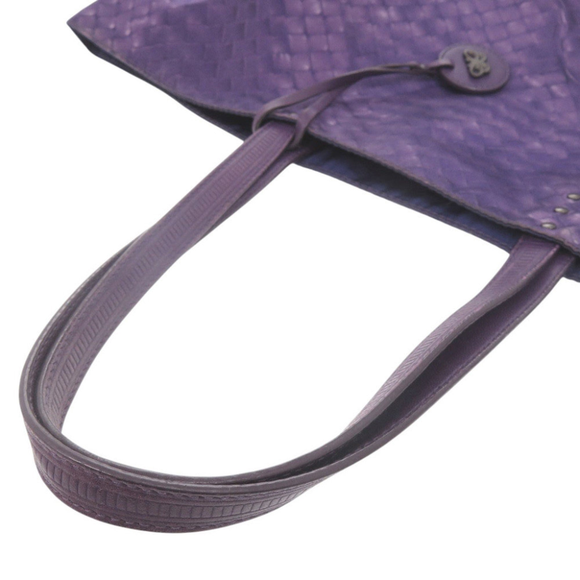 Bottega Veneta Purple Nylon Leather Tote Bag (Pre-Owned)