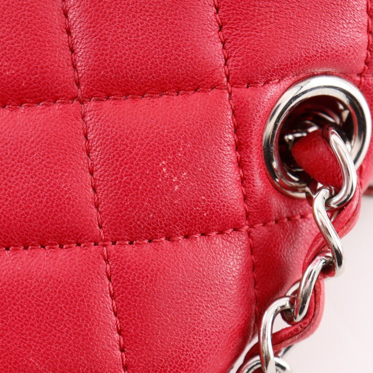 Chanel Matelasse Red Color Leather Backpack (Pre-Owned)