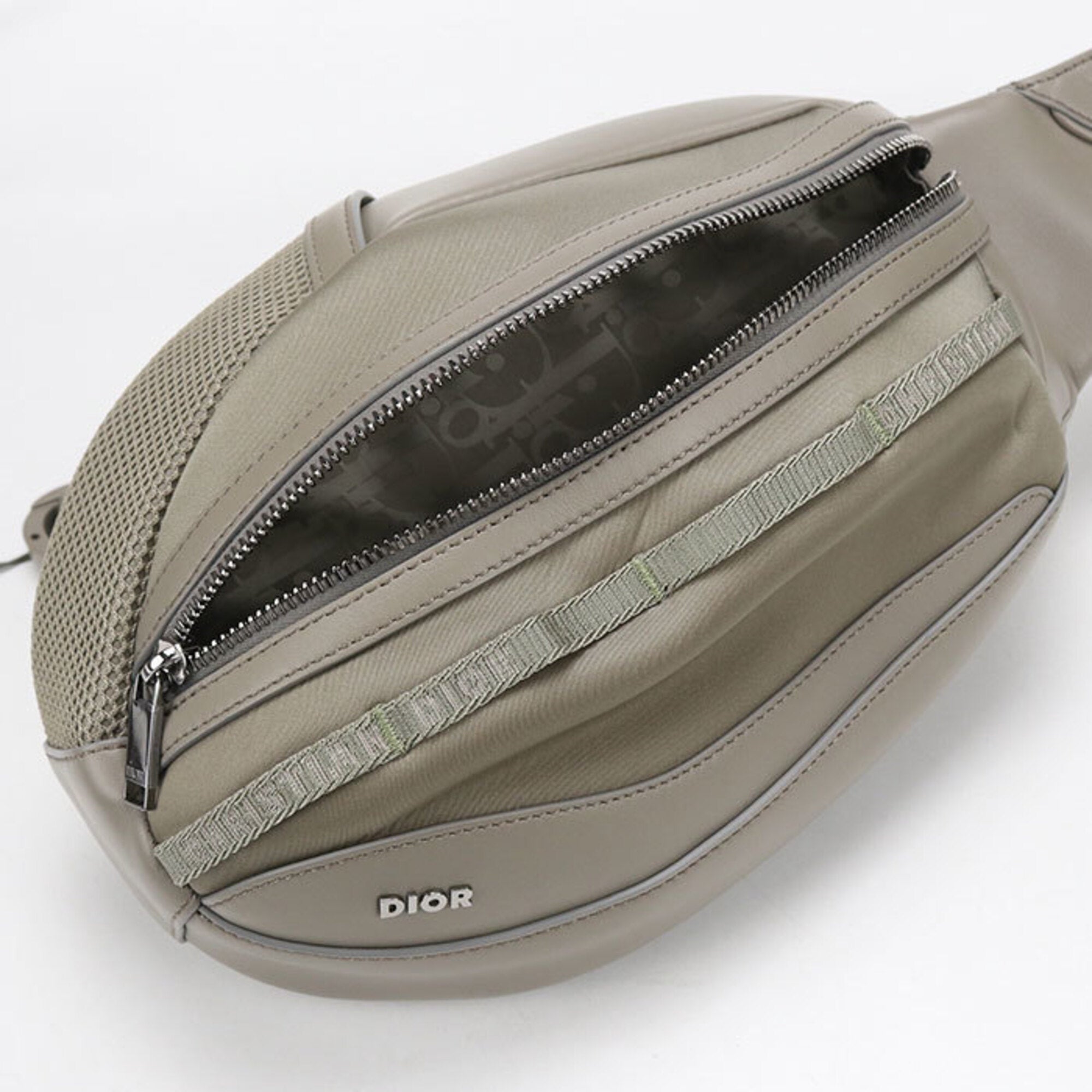 Christian Dior Gray Leather Sling Bag (Pre-Owned)