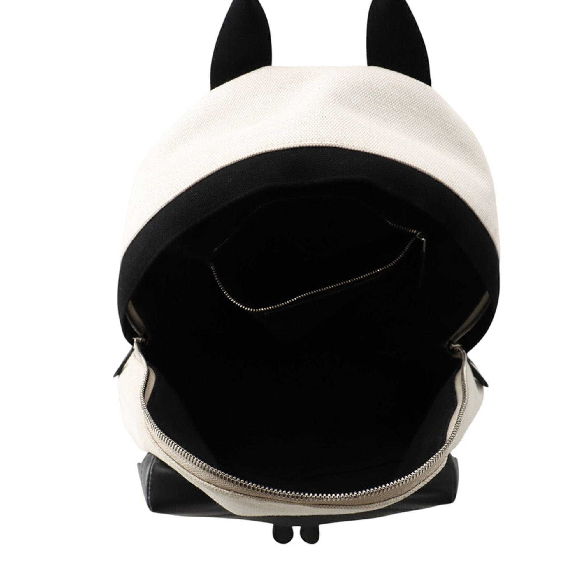 Balenciaga Beige Black Canvas Leather Backpack Handbag (Pre-Owned)