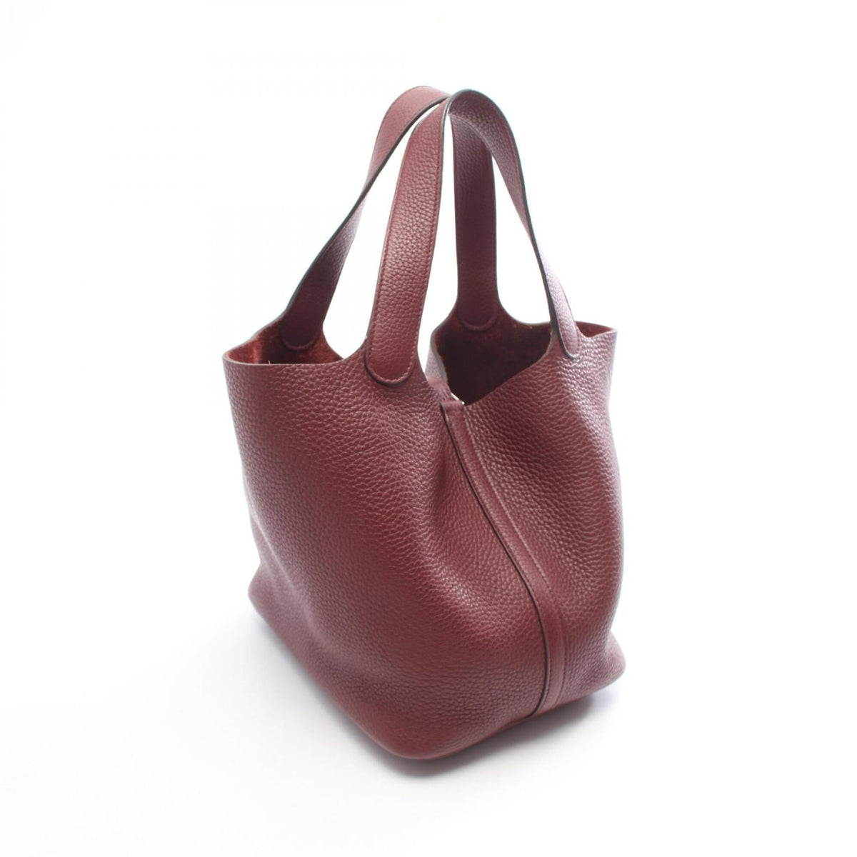 Hermes Bordeaux Taurillon Clemence Leather Handbag (Pre-Owned)