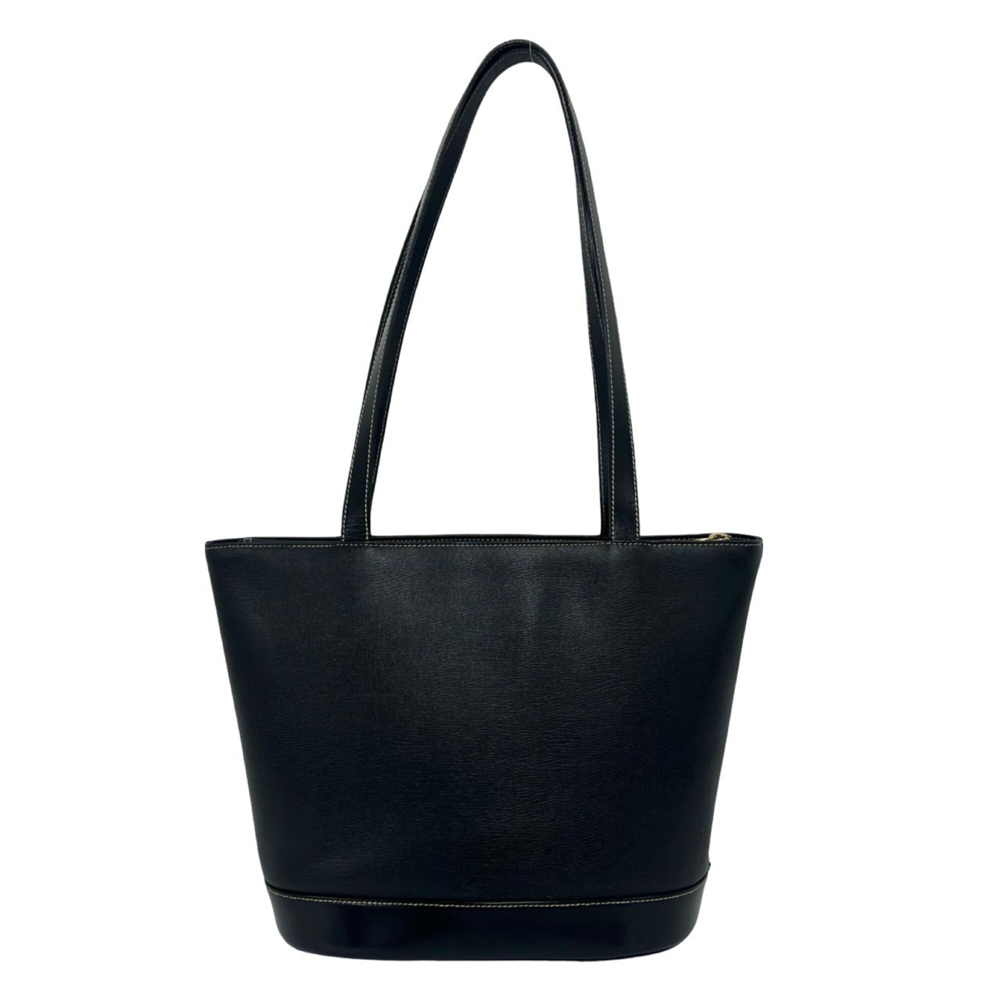 Burberry Black Leather Shoulder Bag Tote Bag (Pre-Owned)