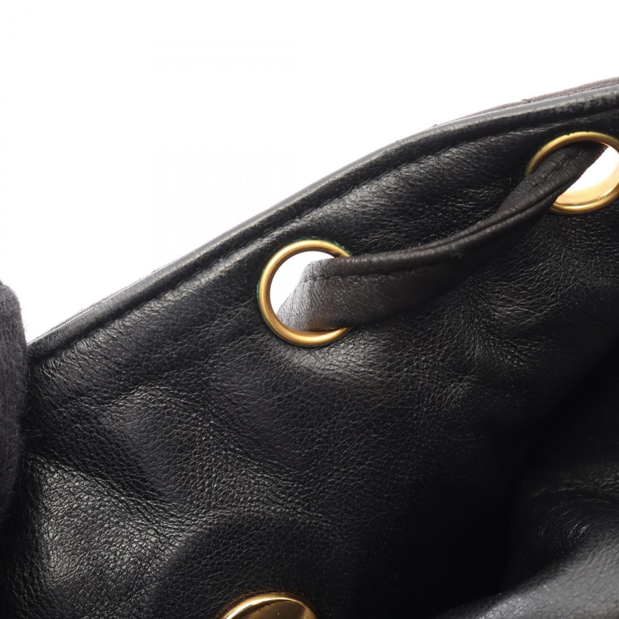 Chanel Black Leather Backpack Handbag (Pre-Owned)