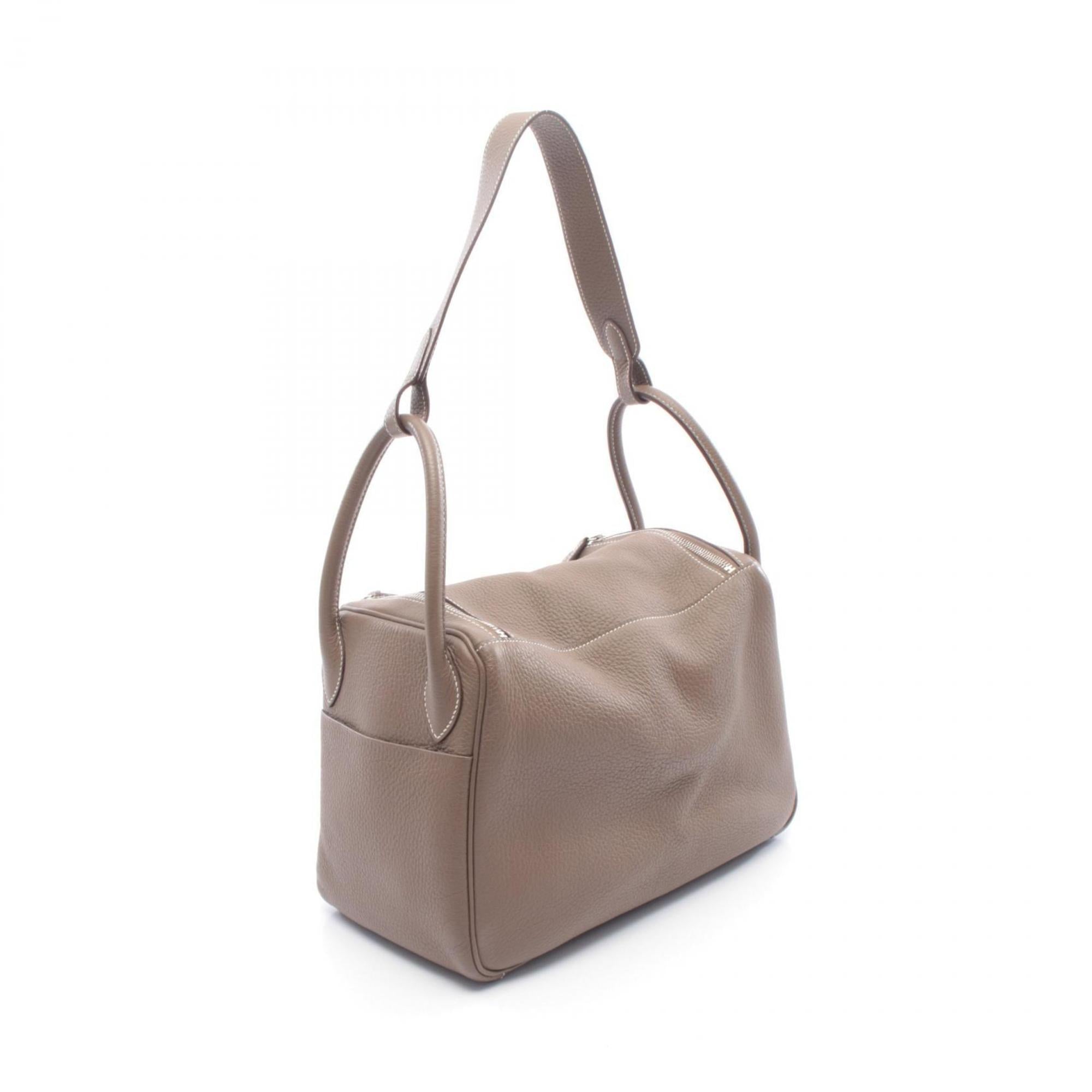 Hermes Gray Taurillon Clemence Leather Leather Handbag Shoulder Bag (Pre-Owned)