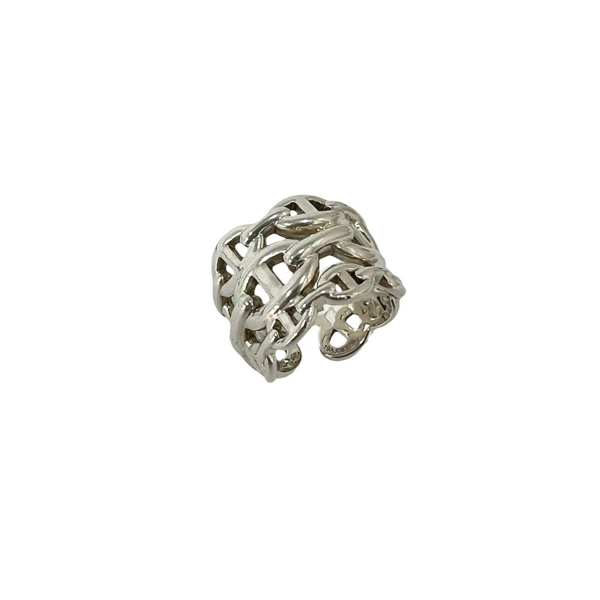 Hermes Silver Silver 925 Band Ring (Pre-Owned)