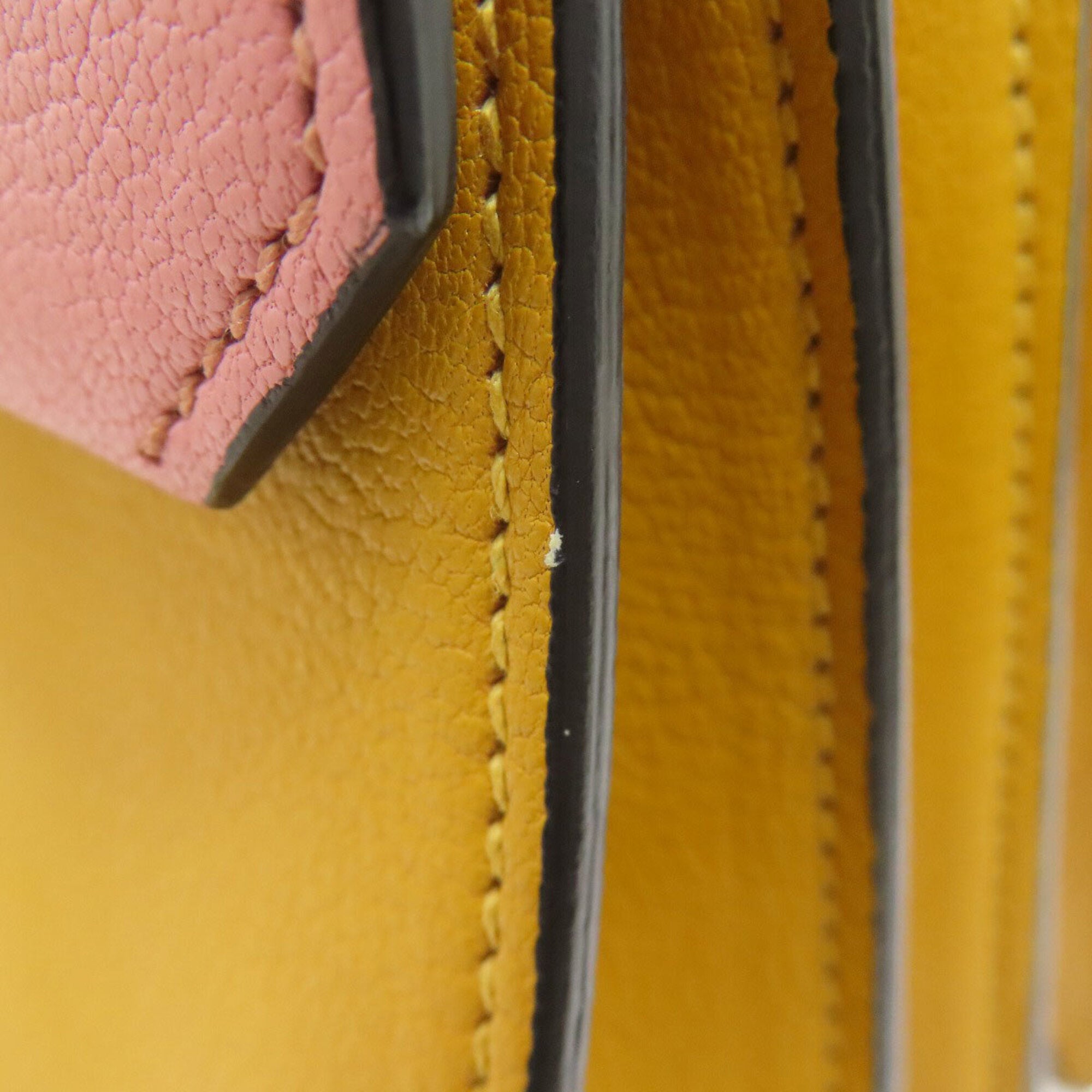 Miu Miu Pink Yellow Leather Handbag (Pre-Owned)