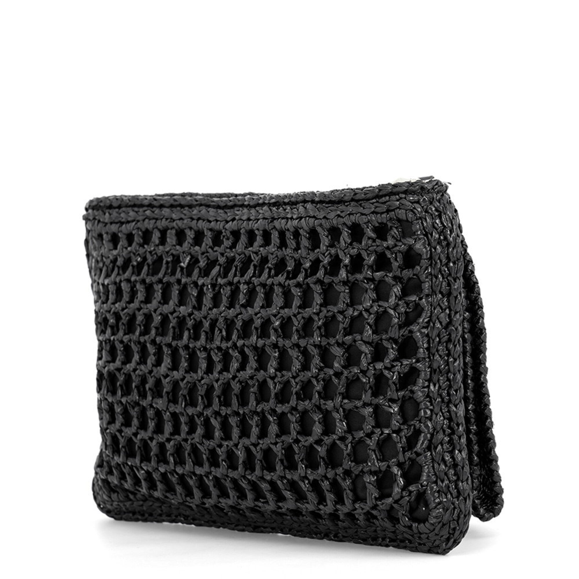 Prada Black Raffia Clutch Bag (Pre-Owned)