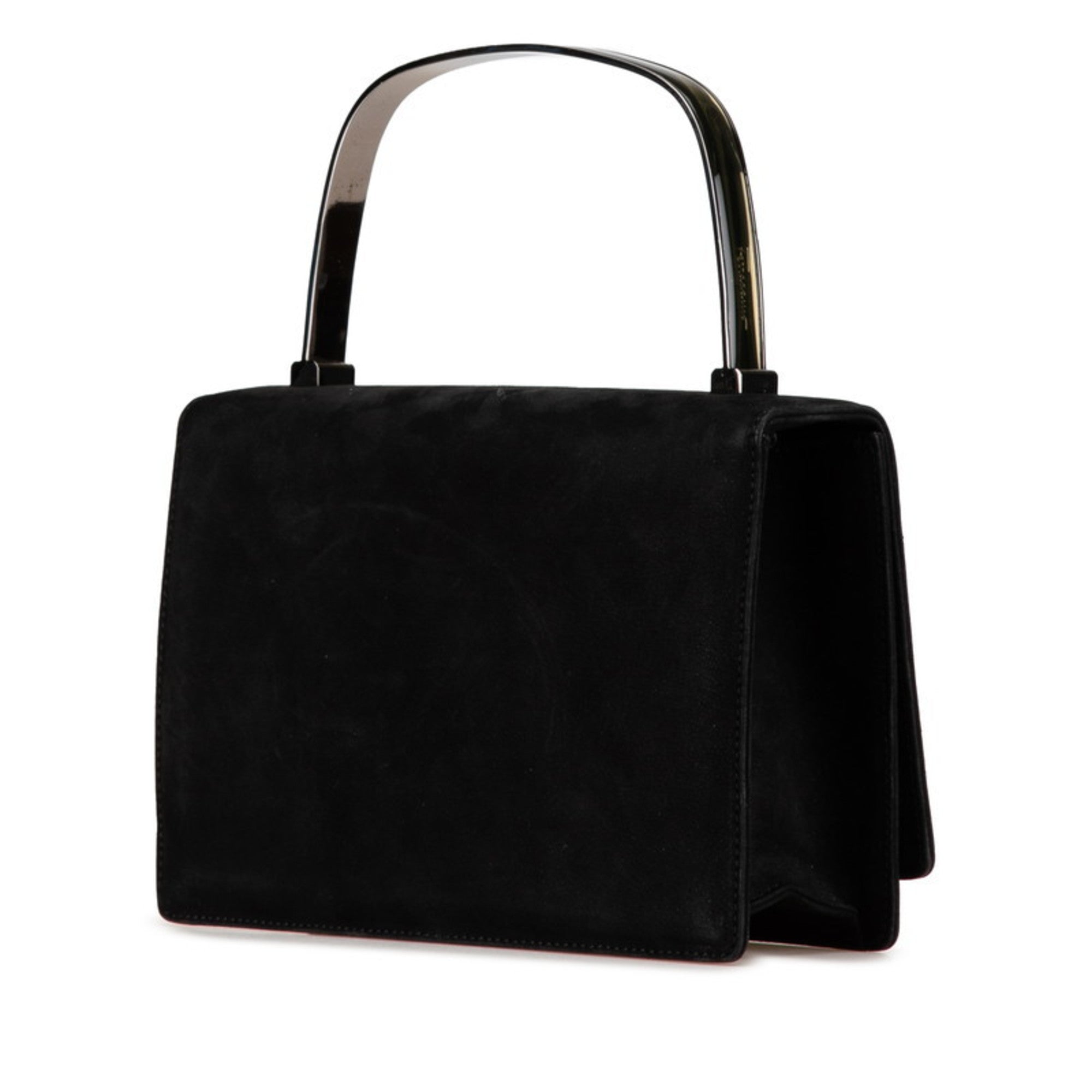 Salvatore Ferragamo Black Leather Handbag Shoulder Bag (Pre-Owned)