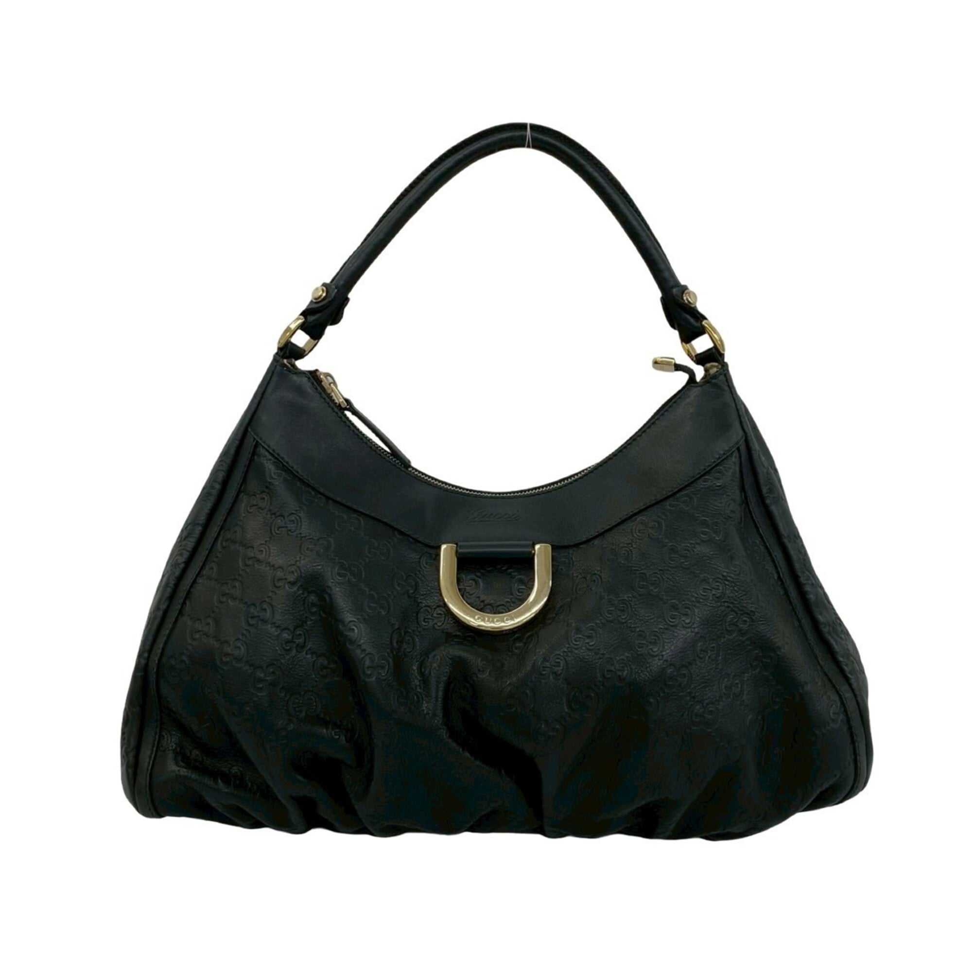 Gucci Black Leather Boston Bag Handbag Shoulder Bag (Pre-Owned)
