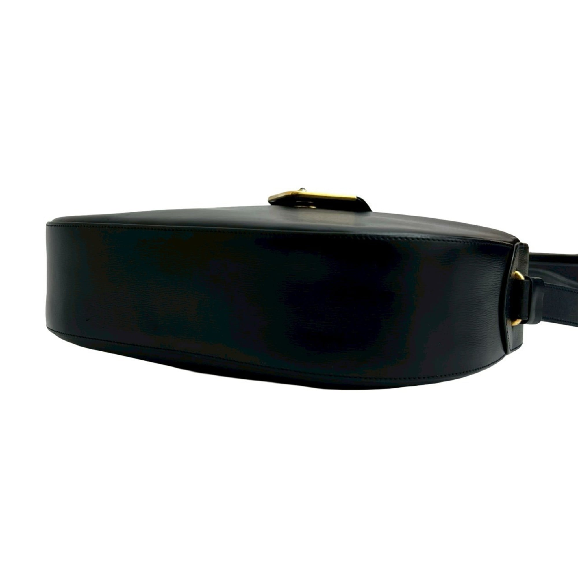 Cartier Navy Leather Pochette Shoulder Bag (Pre-Owned)
