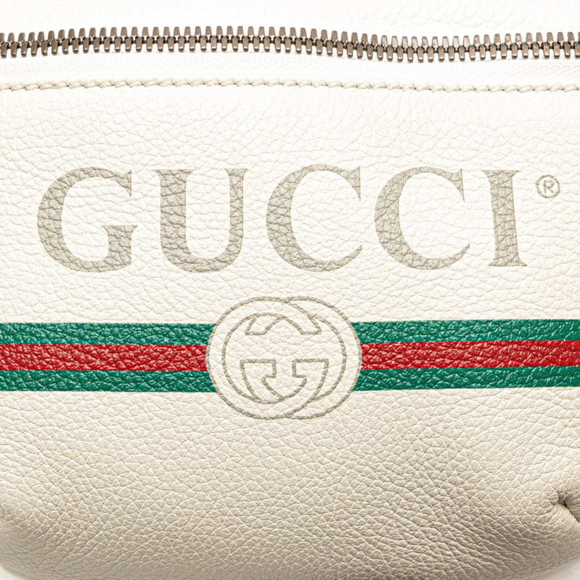 Gucci Multi-Color White Leather Fanny Pack (Pre-Owned)