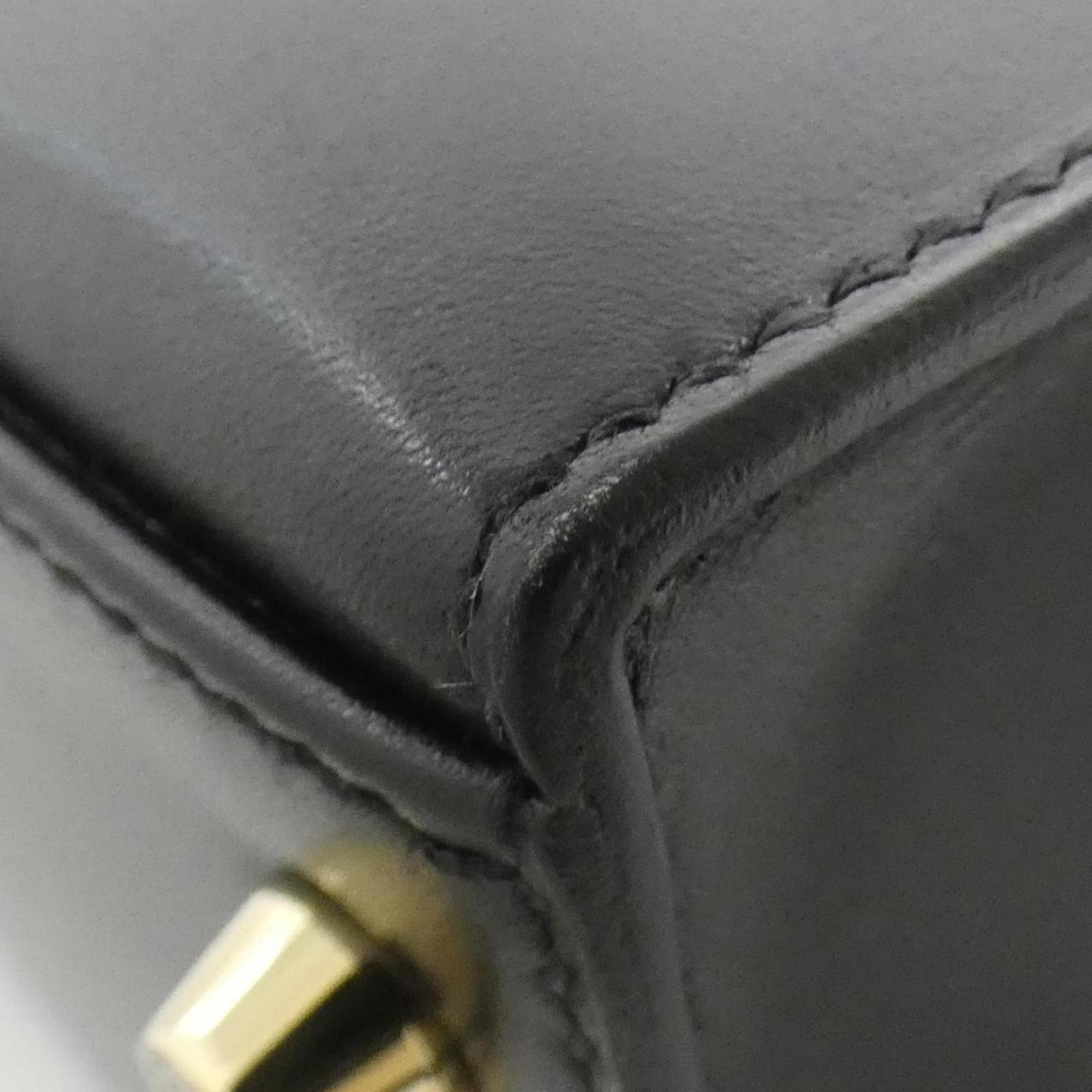 Hermes Black Box Calf Leather Handbag (Pre-Owned)