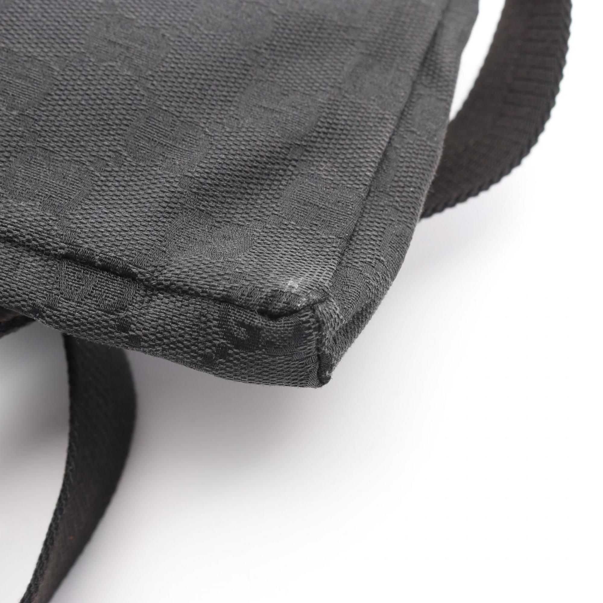 Gucci Black Gg Canvas Leather Fanny Pack Sling Bag (Pre-Owned)
