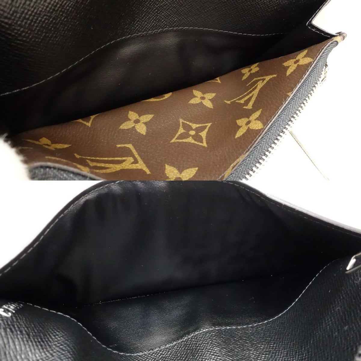 Louis Vuitton Black Brown Monogram Macassar Canvas Long Wallet (Bi-Fold) (Pre-Owned)