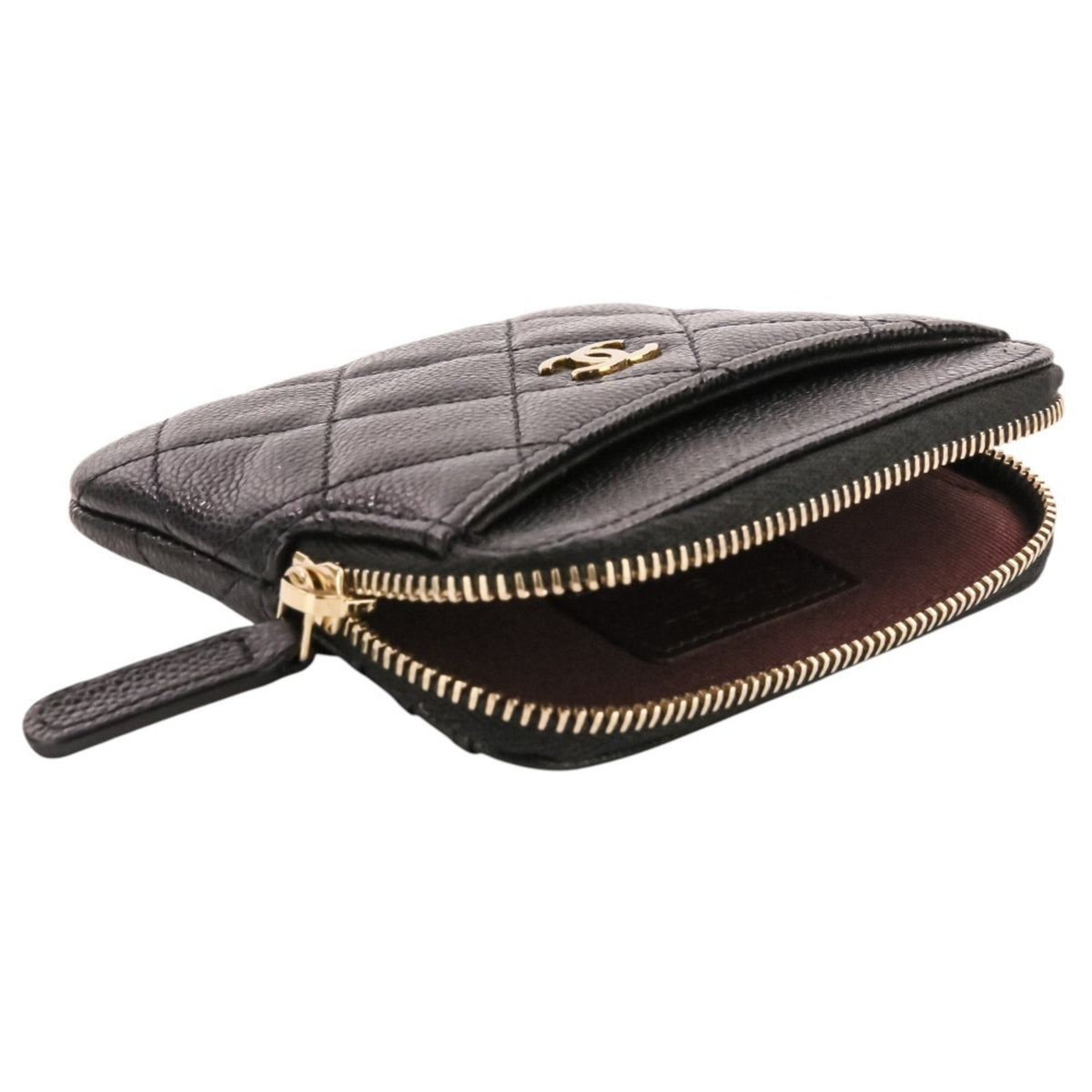 Chanel Black Grained Calfskin Coin Purse/Coin Case (Pre-Owned)
