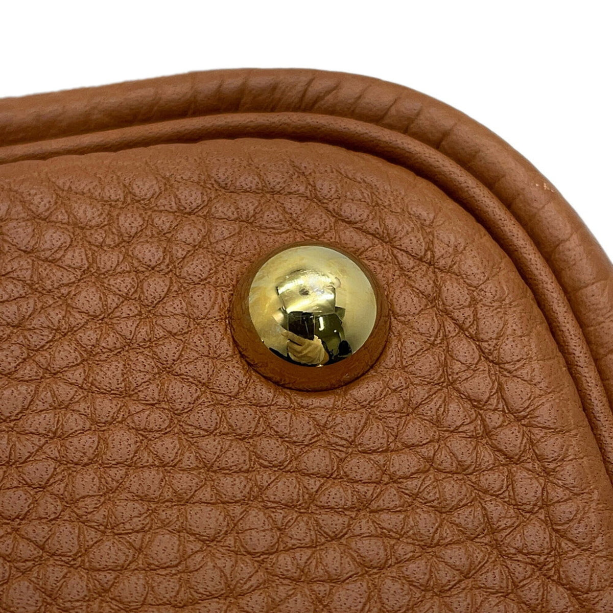 Hermes Gold Taurillon Clemence Leather Handbag Shoulder Bag (Pre-Owned)