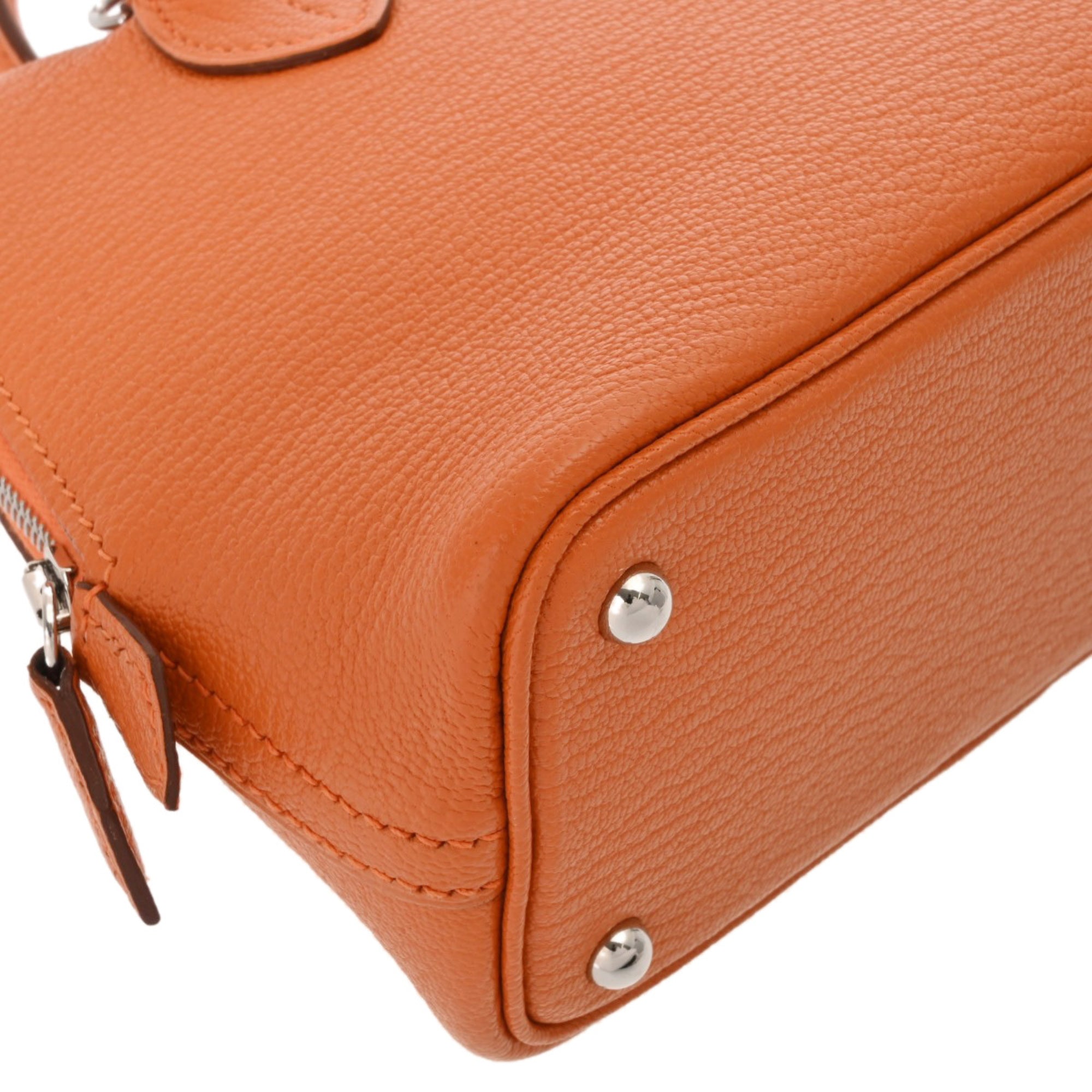 Hermes Orange Chevre Leather Handbag (Pre-Owned)