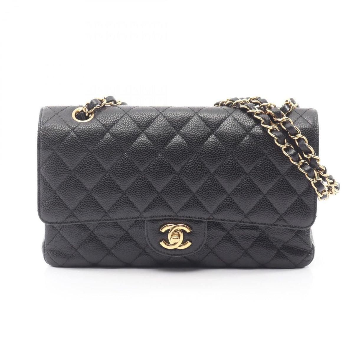 Chanel Black Grained Calfskin Handbag Shoulder Bag (Pre-Owned)