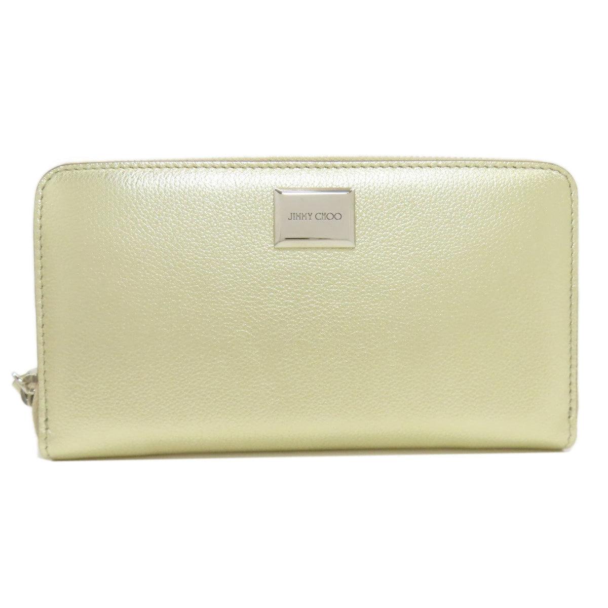 Jimmy Choo Gold Leather Long Wallet (Bi-Fold) (Pre-Owned)