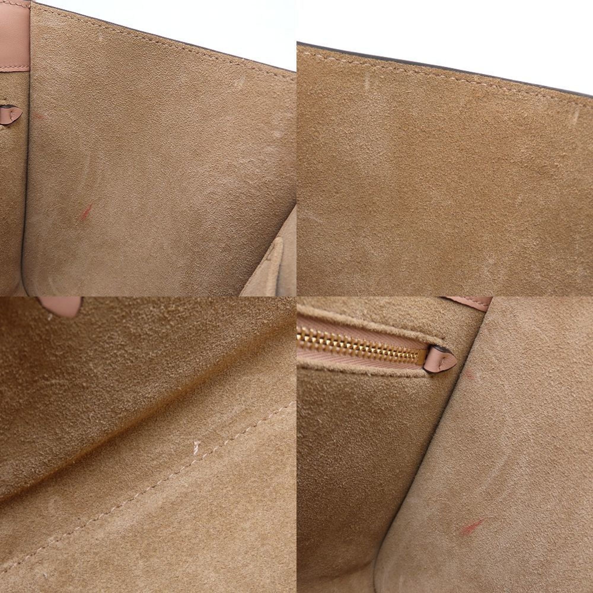 Jimmy Choo Pink Beige Leather Tote Bag (Pre-Owned)