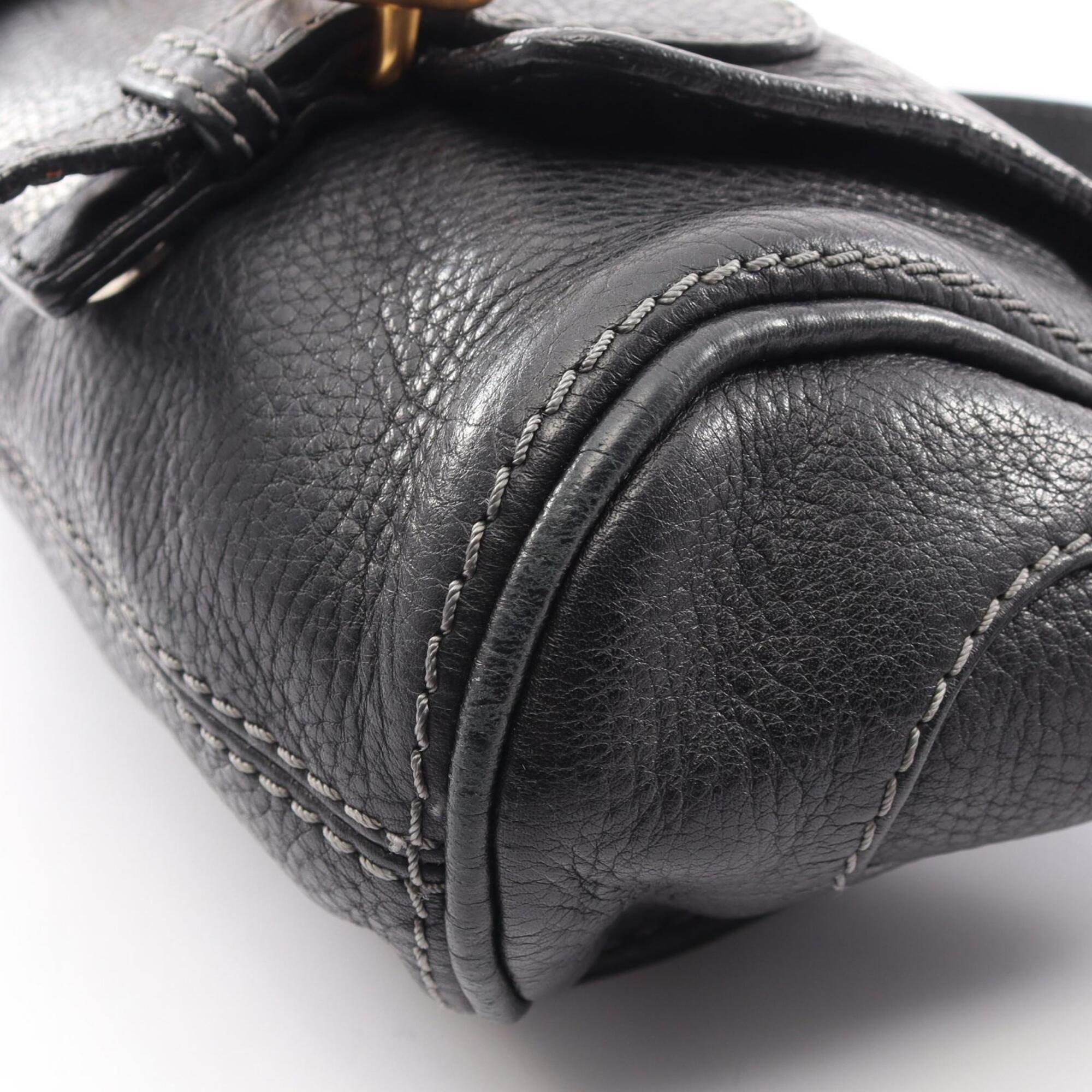 Chloé Black Leather Handbag Shoulder Bag (Pre-Owned)