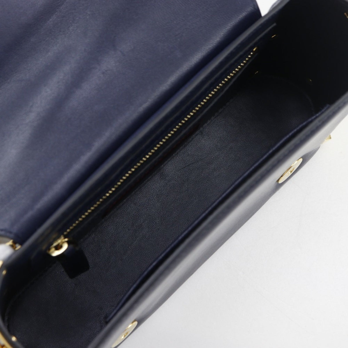 Valentino Garavani Navy Leather Shoulder Bag (Pre-Owned)