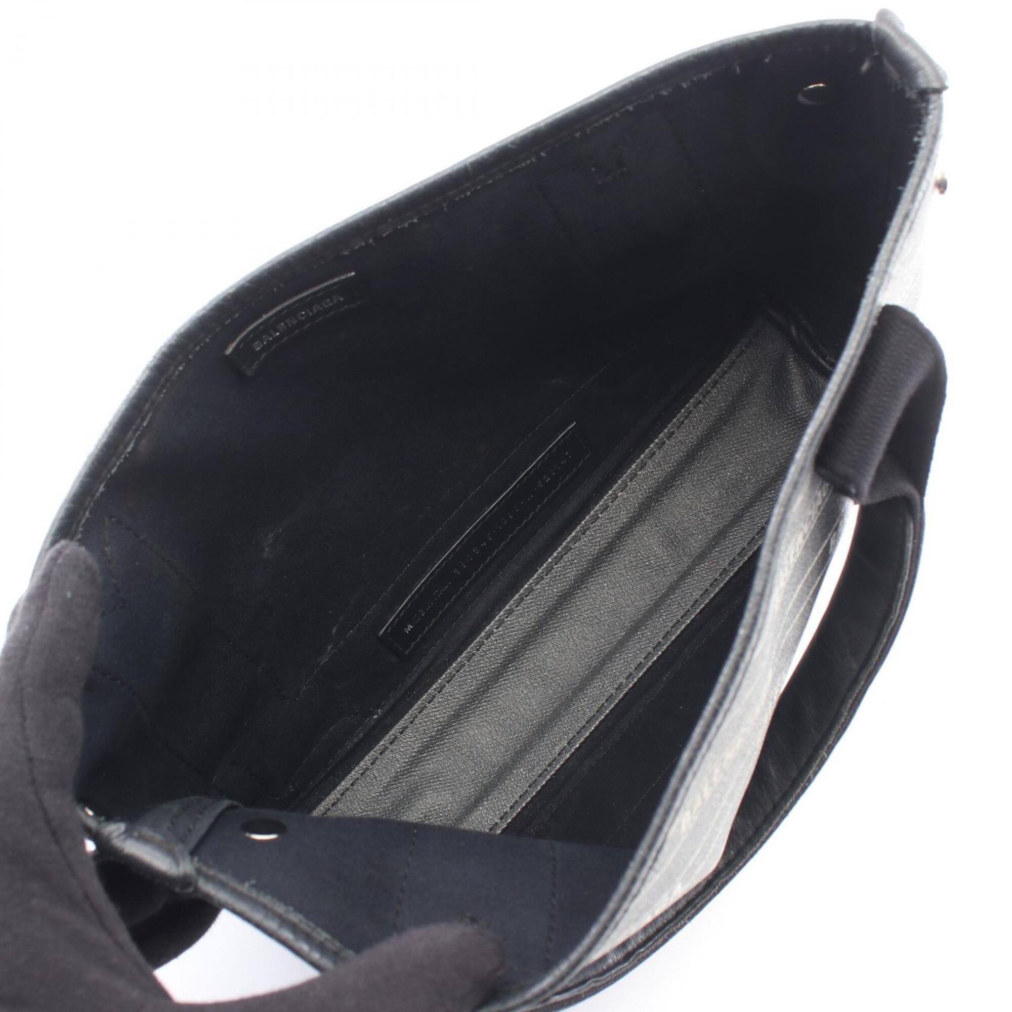 Balenciaga Black Coated Canvas Handbag Pouch (Pre-Owned)